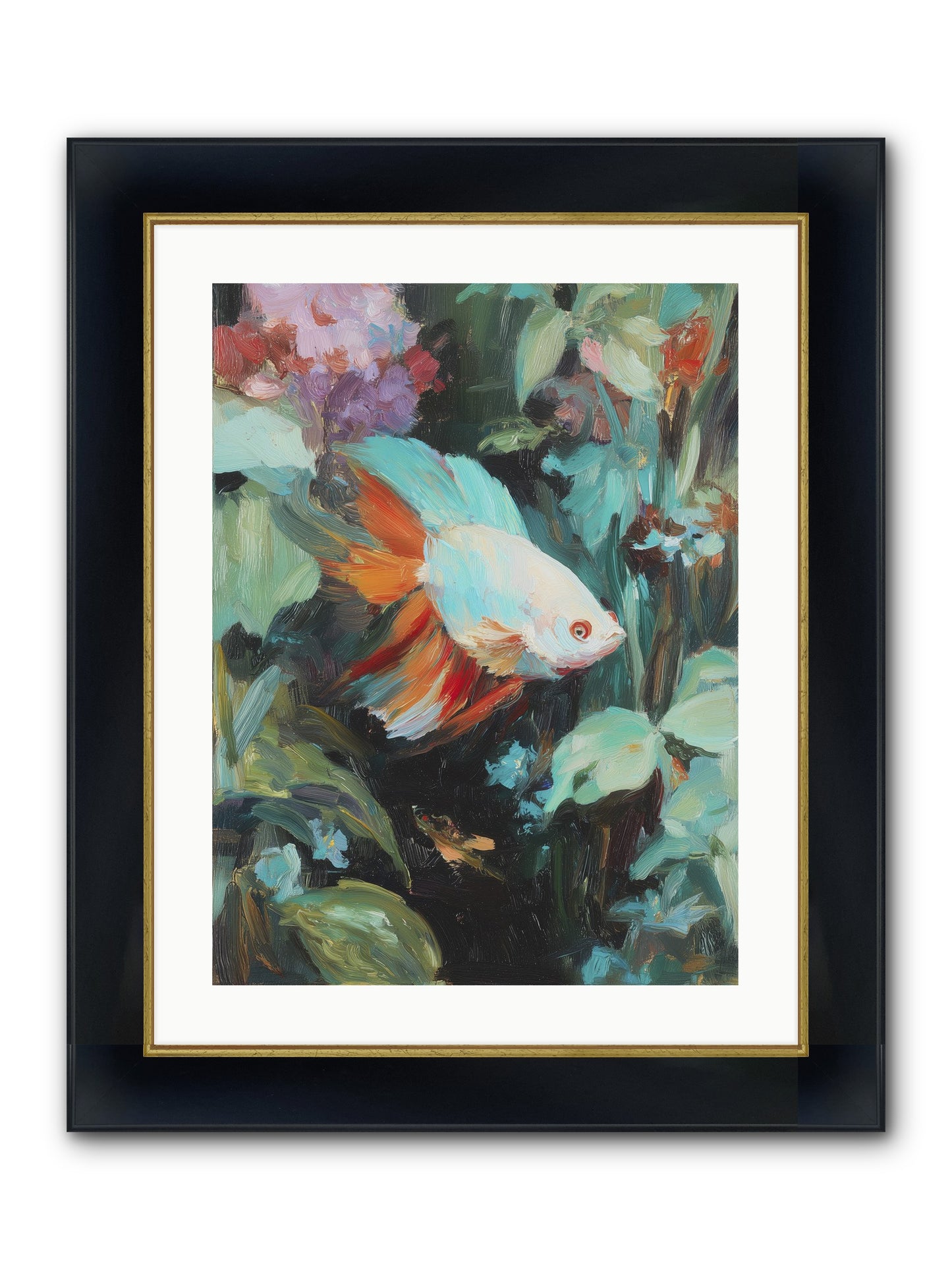 Blue Infinity Framed Print - Wide Black w/Gold 18x24