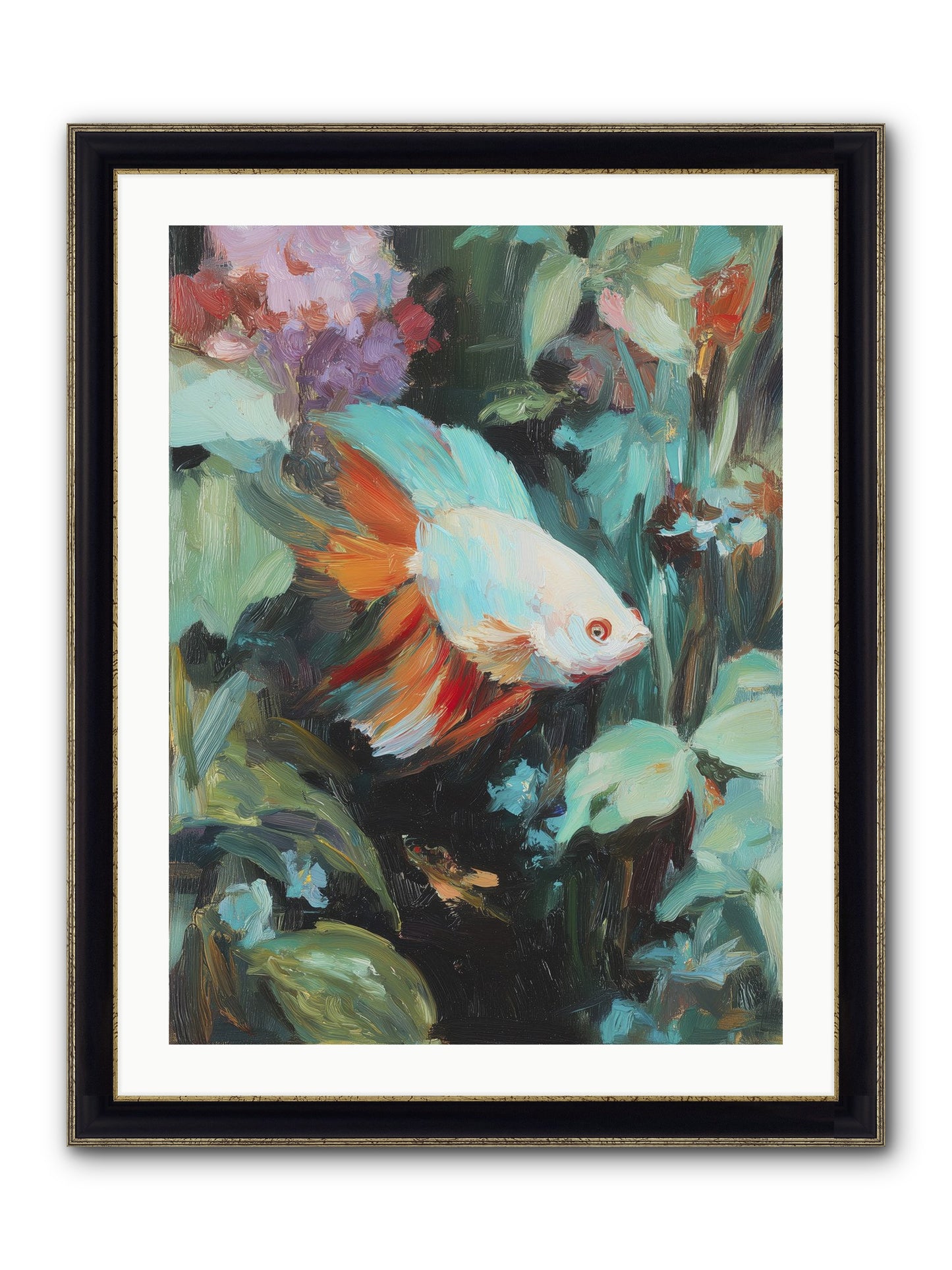 Blue Infinity Framed Print - Black & Gold 24x32