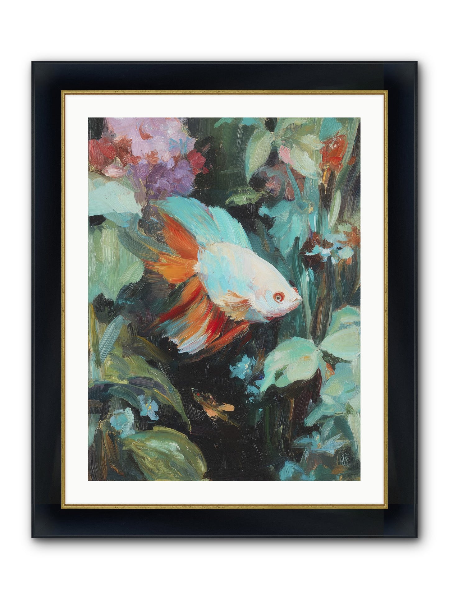 Blue Infinity Framed Print - Wide Black w/Gold 24x32