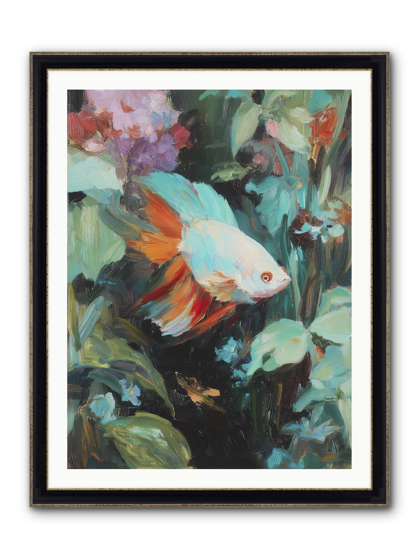 Blue Infinity Framed Print - Black & Gold 30x40