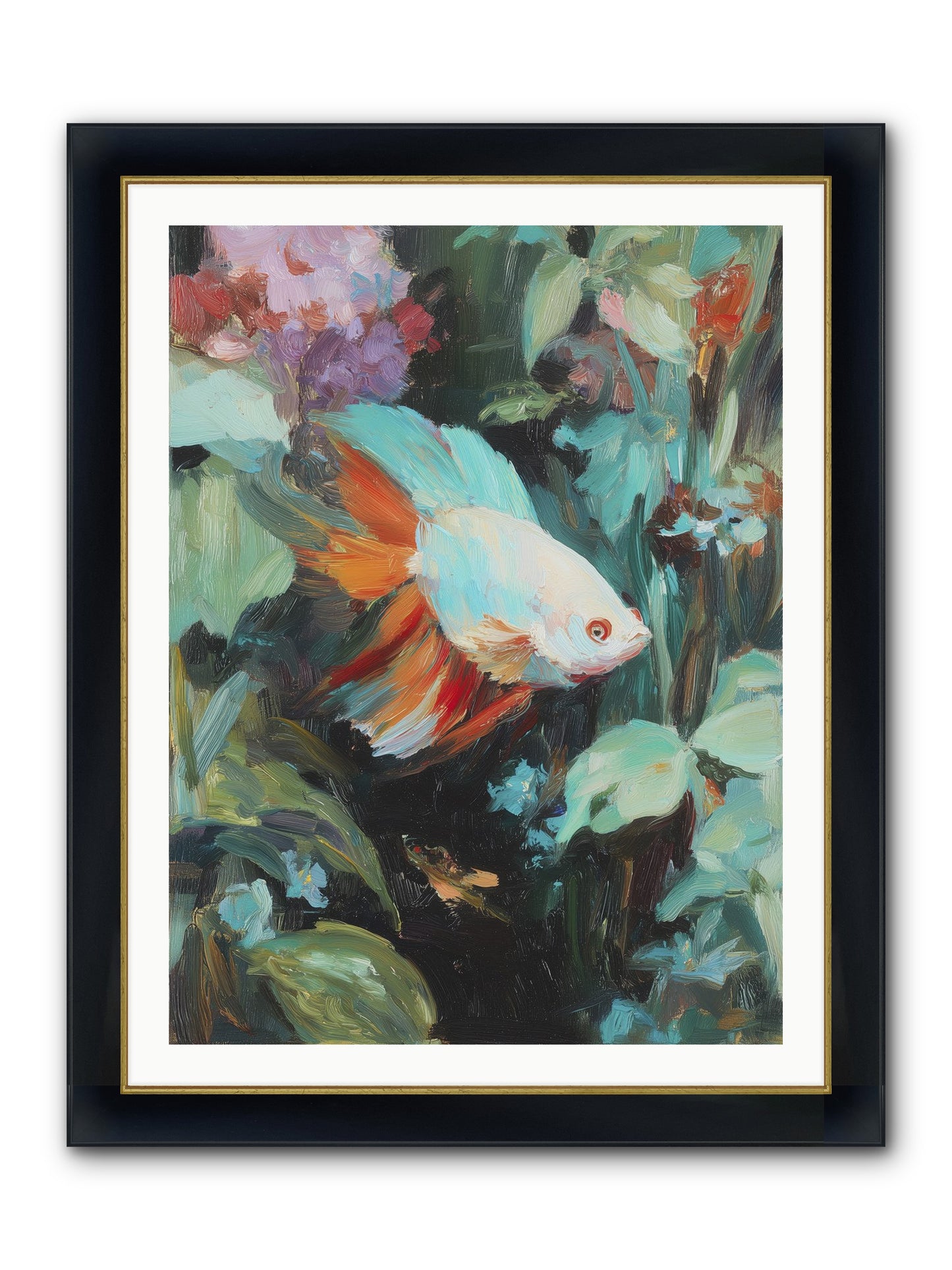 Blue Infinity Framed Print - Wide Black w/Gold 30x40
