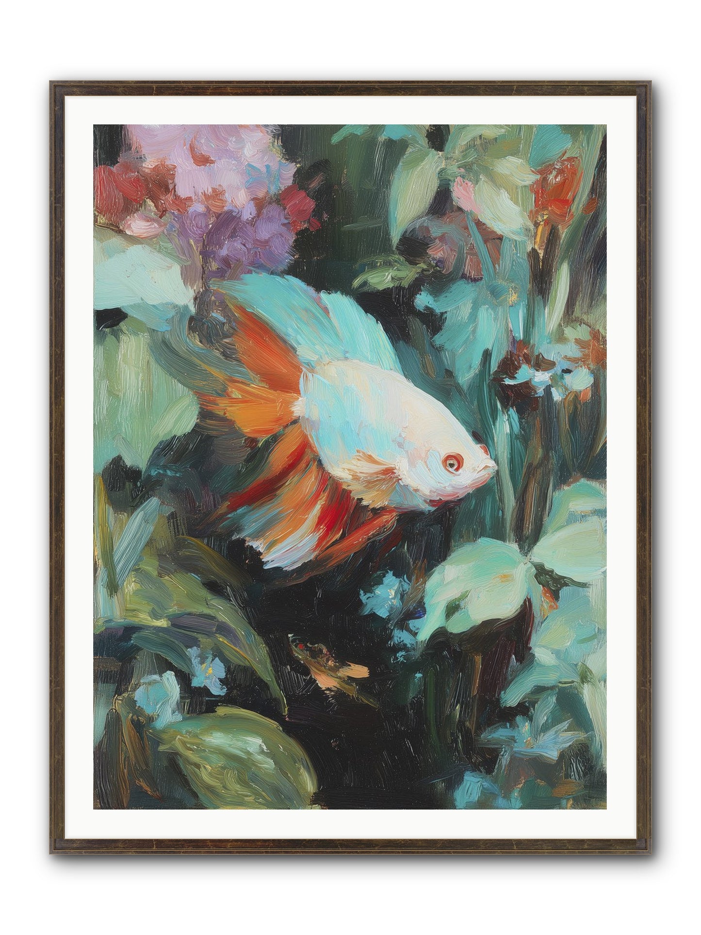 Blue Infinity Framed Print - Slimwoods Black/Gold 36x48