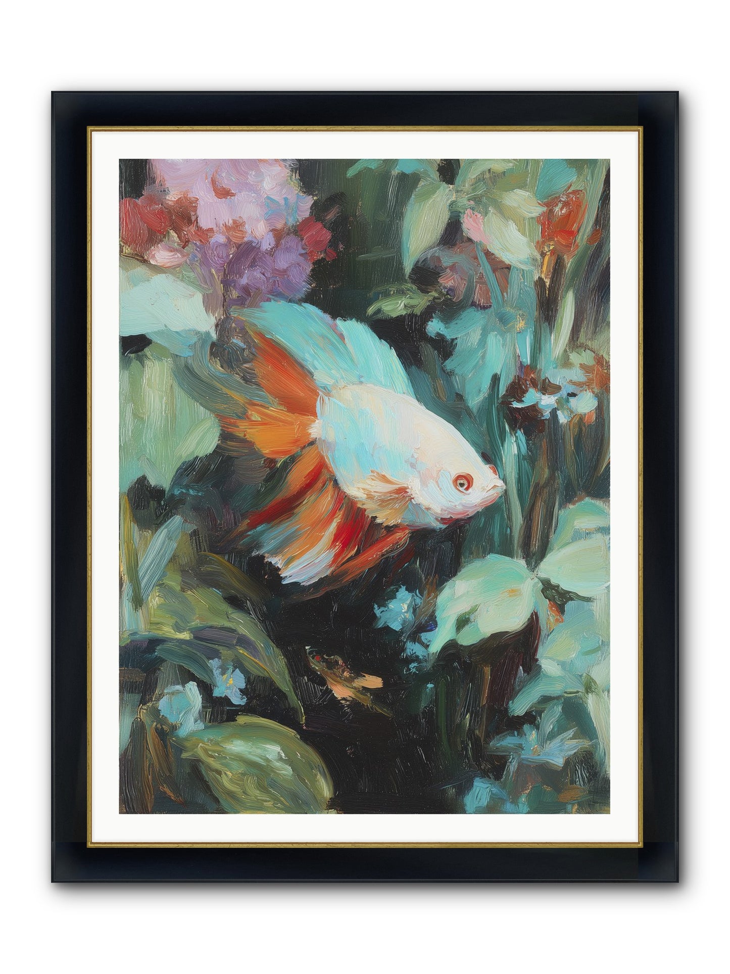 Blue Infinity Framed Print - Wide Black w/Gold 36x48