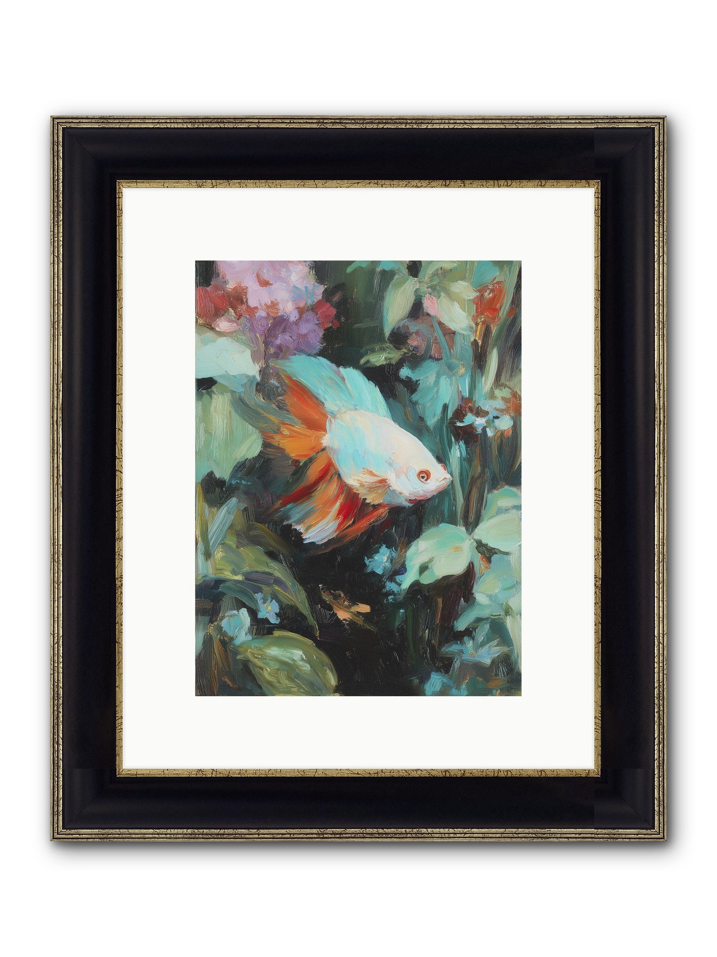 Blue Infinity Framed Print - Black & Gold 9x12
