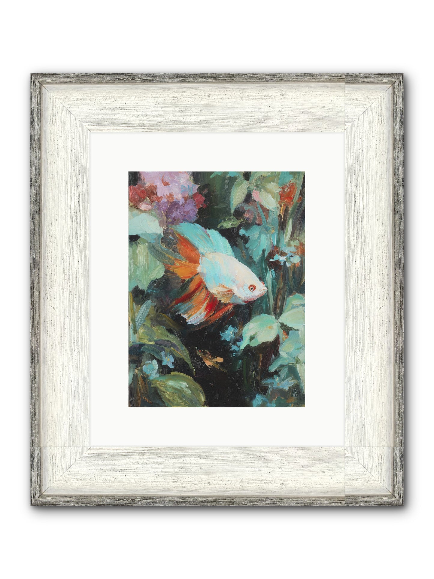 Blue Infinity Framed Print - Driftwood White 9x12