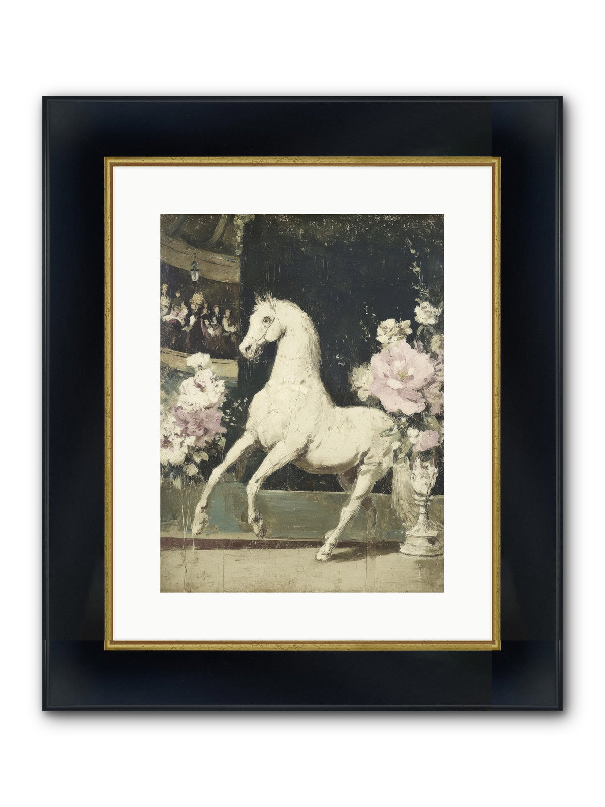 Blue Ink At The Winter Post Office Framed Print - Wide Black w/Gold 12x16
