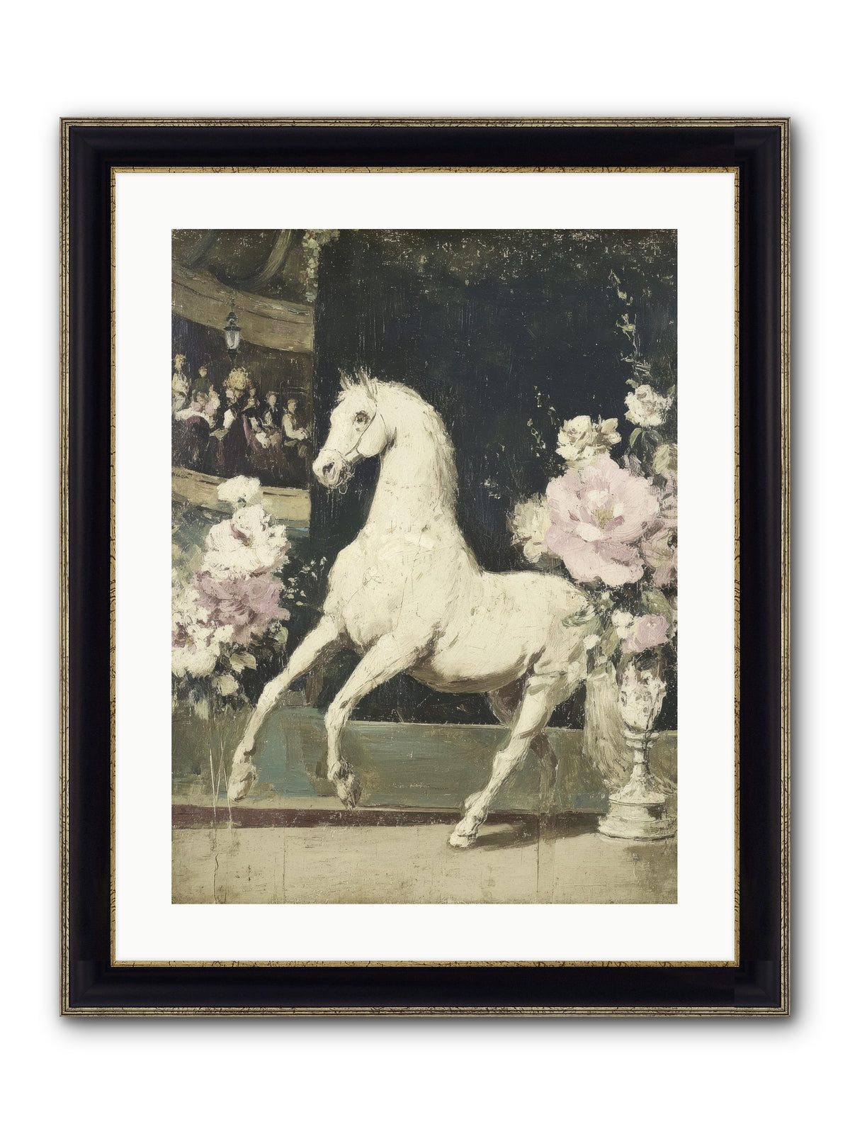 Blue Ink At The Winter Post Office Framed Print - Black & Gold 18x24