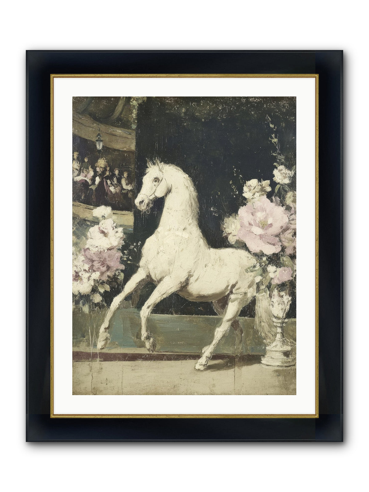 Blue Ink At The Winter Post Office Framed Print - Wide Black w/Gold 24x32