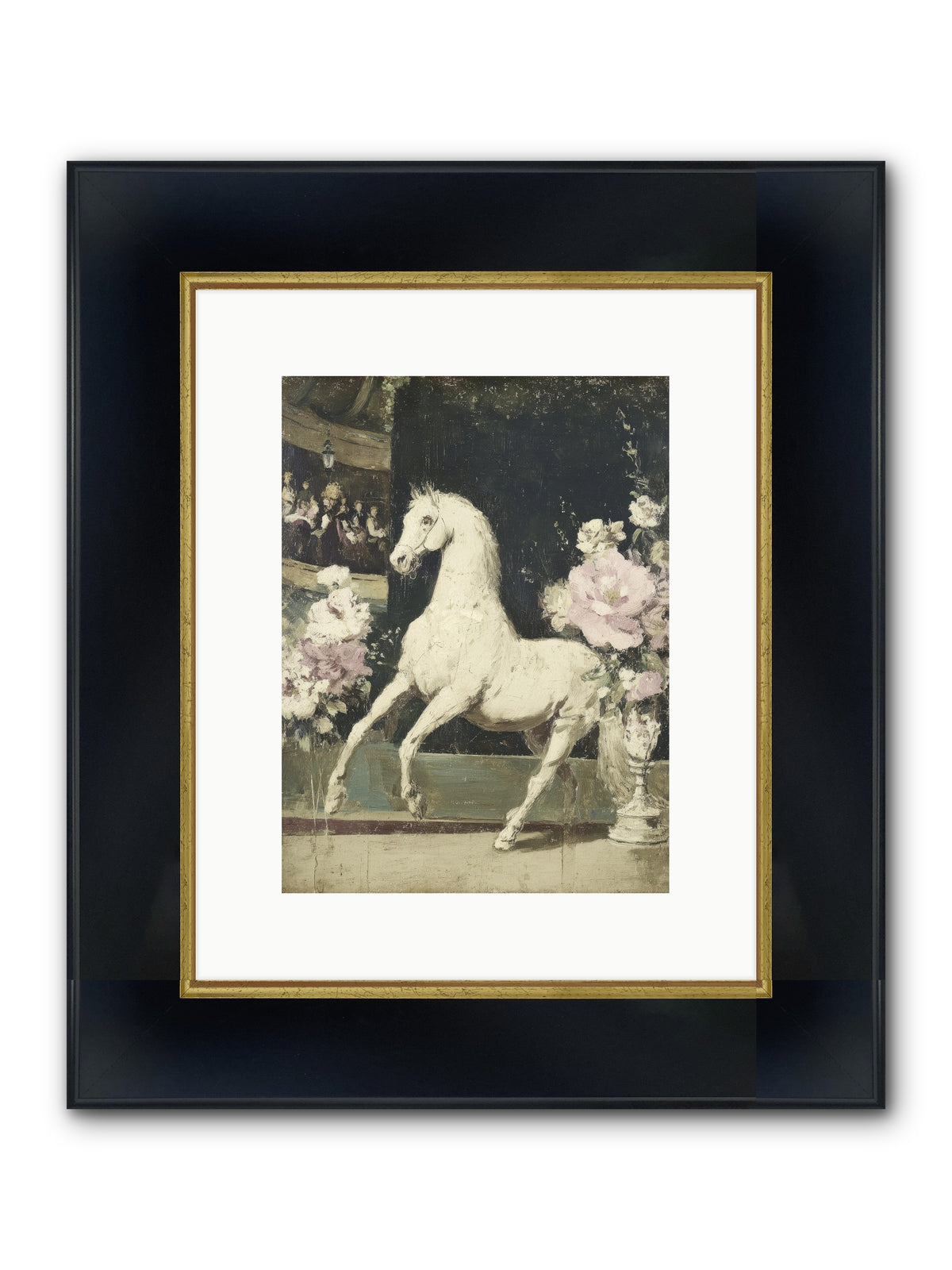 Blue Ink At The Winter Post Office Framed Print - Wide Black w/Gold 9x12