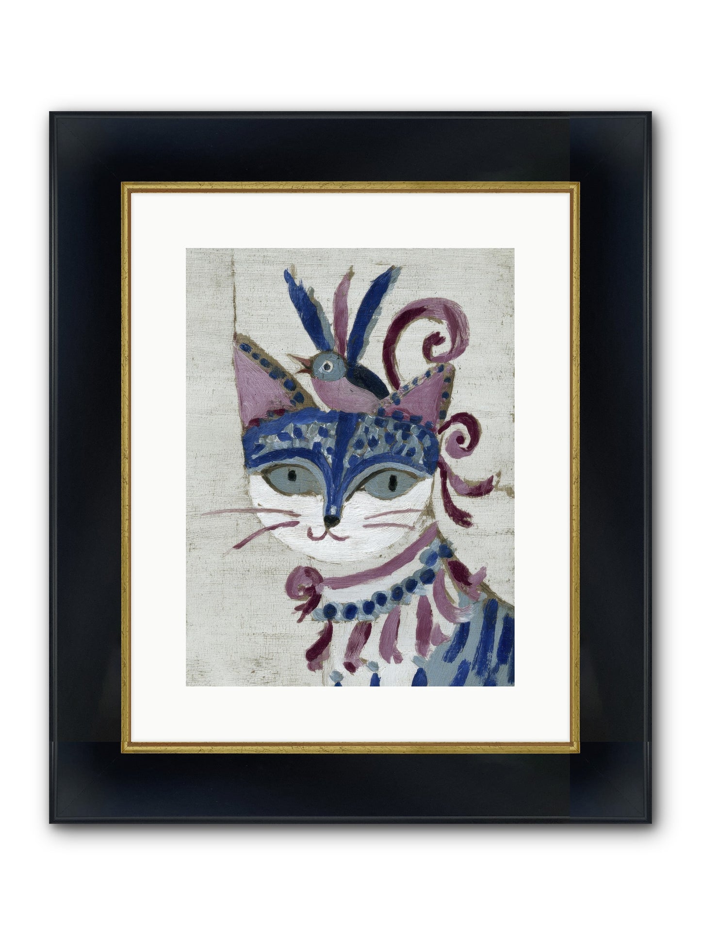Bluebells Before Supper Framed Print - Wide Black w/Gold 12x16