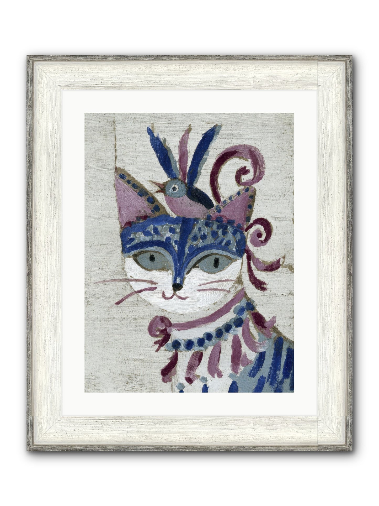 Bluebells Before Supper Framed Print - Driftwood White 18x24