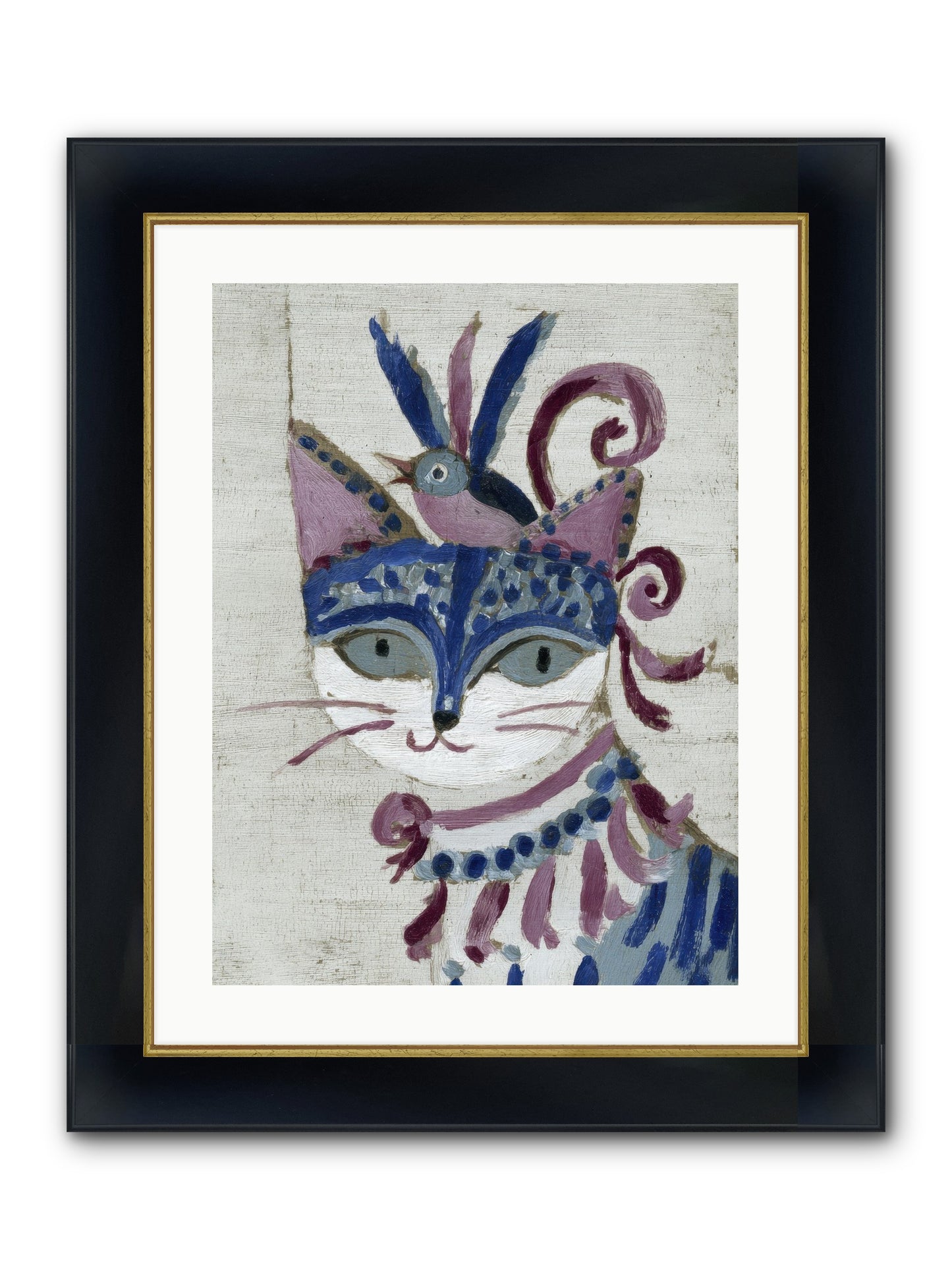 Bluebells Before Supper Framed Print - Wide Black w/Gold 18x24