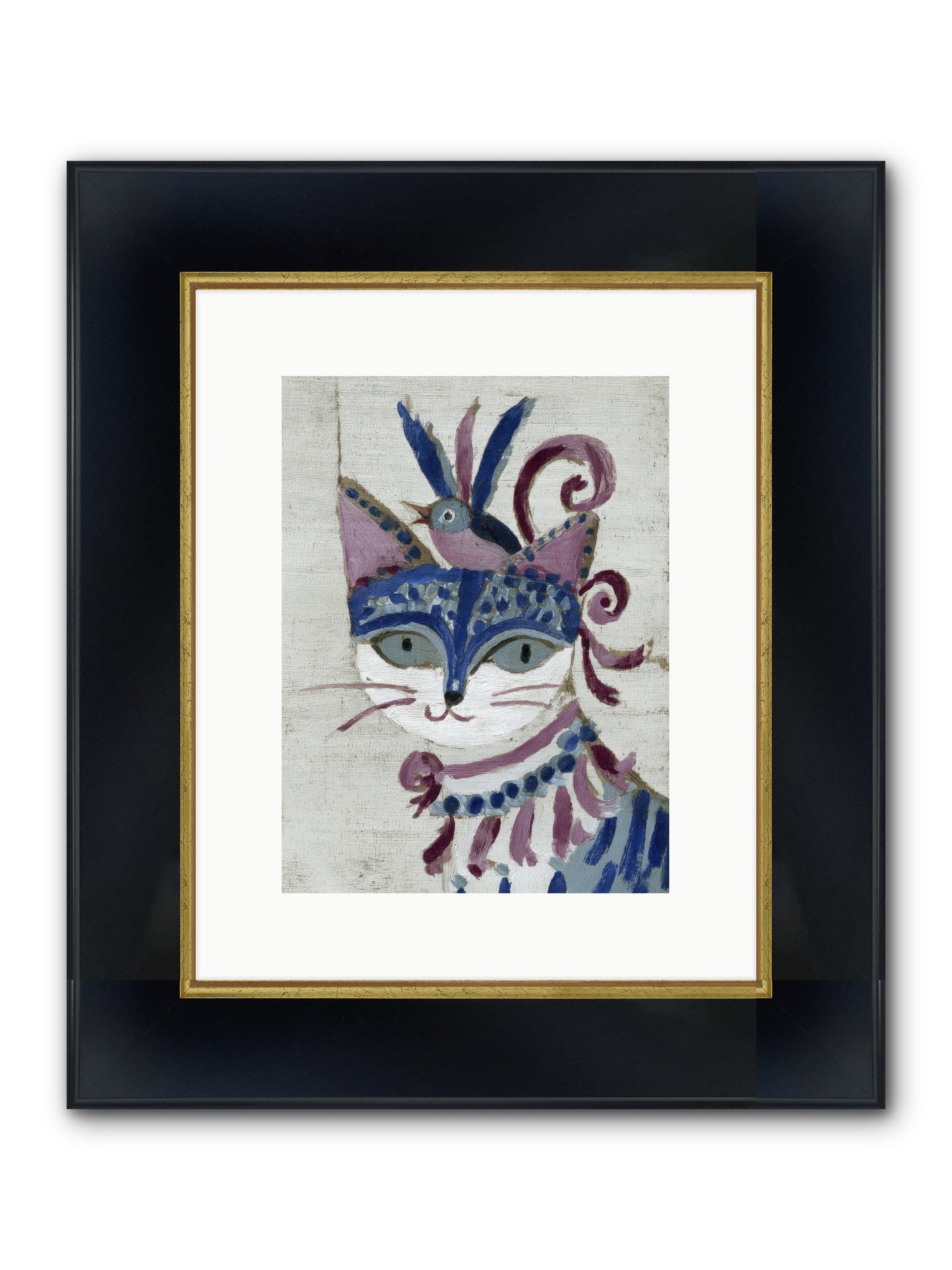 Bluebells Before Supper Framed Print - Wide Black w/Gold 9x12