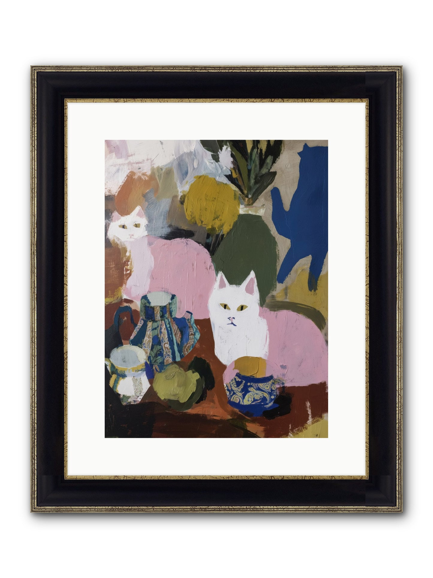 Blurred Lines Framed Print - Black & Gold 12x16