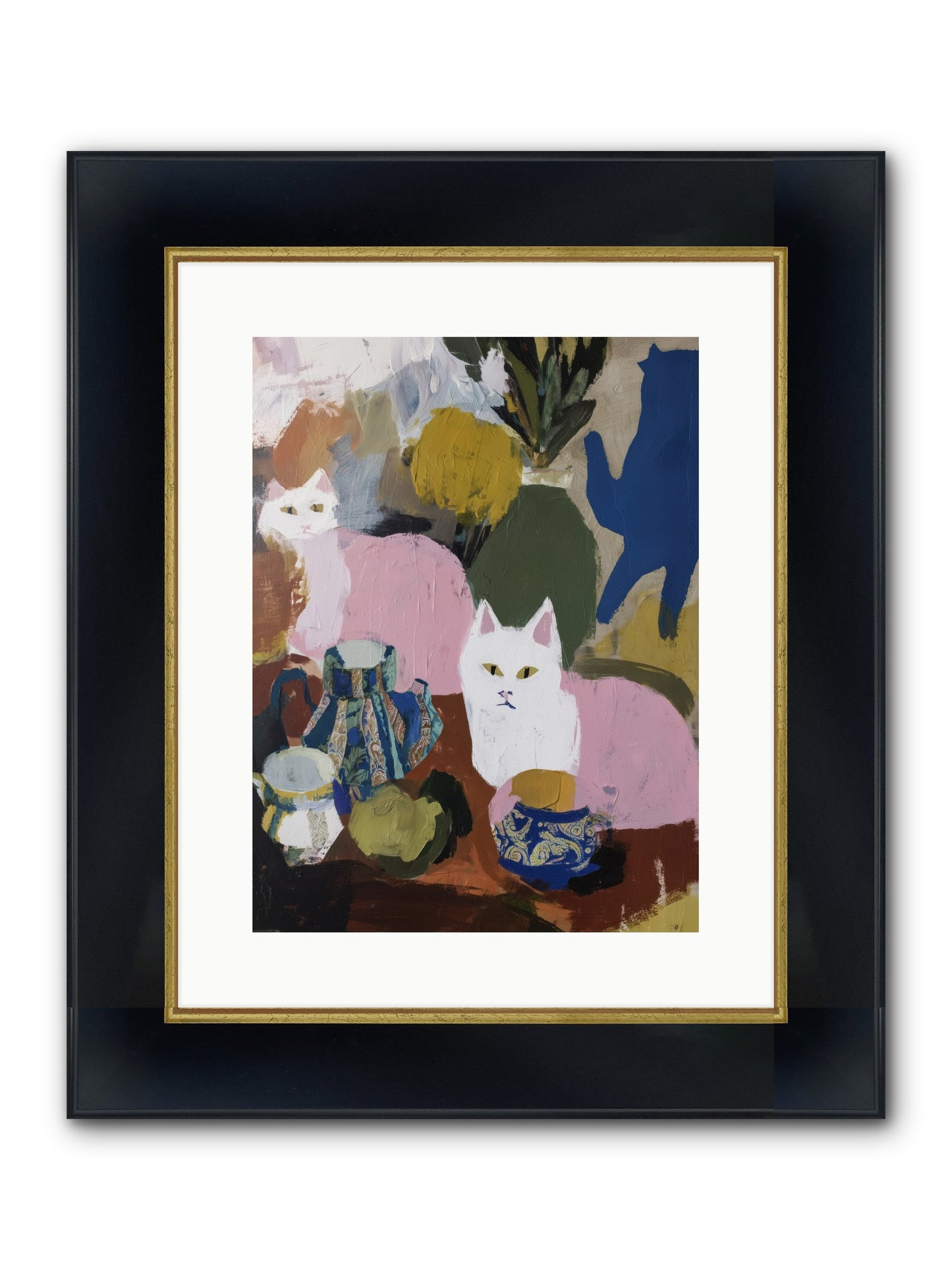 Blurred Lines Framed Print - Wide Black w/Gold 12x16