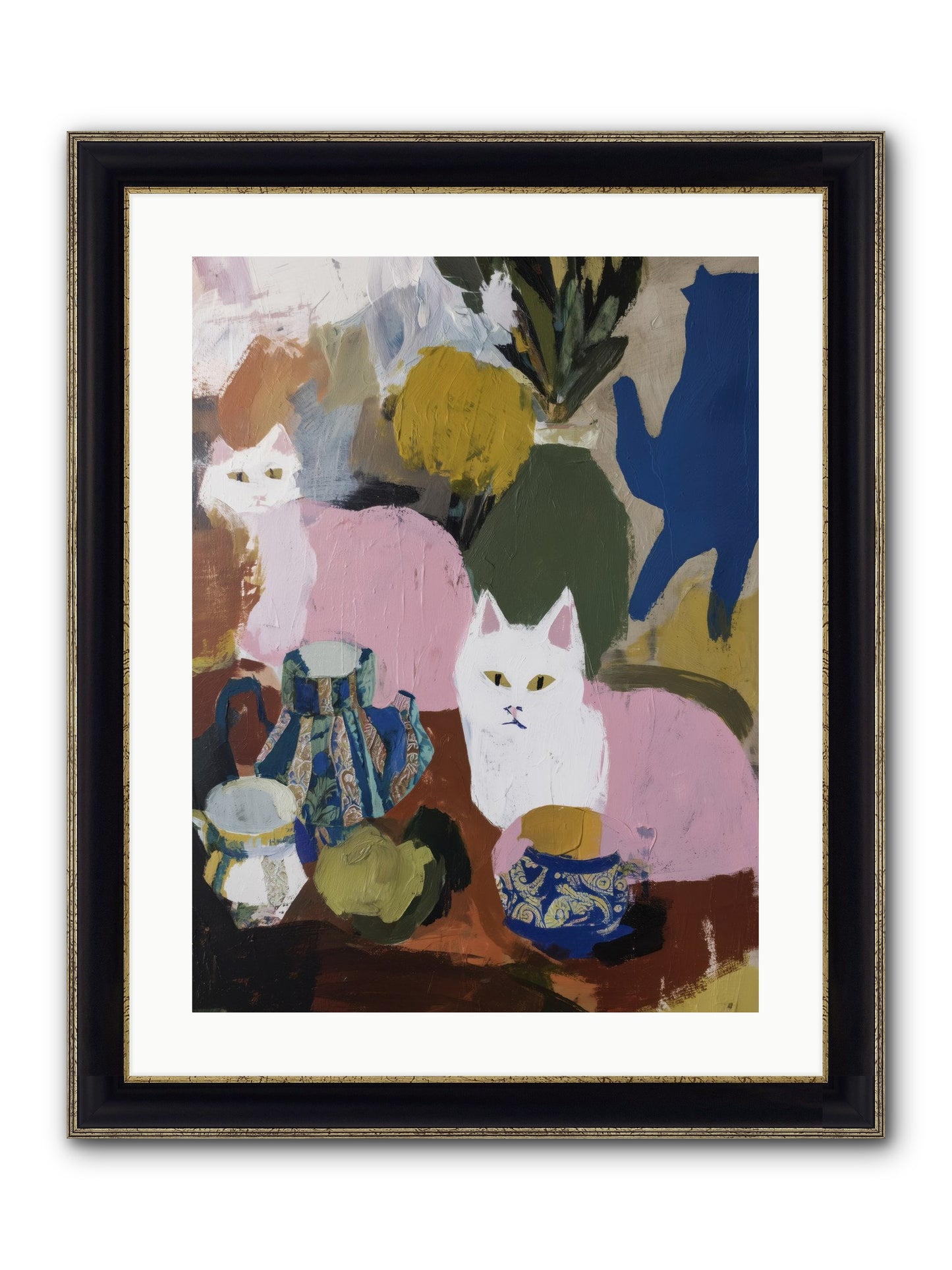 Blurred Lines Framed Print - Black & Gold 18x24