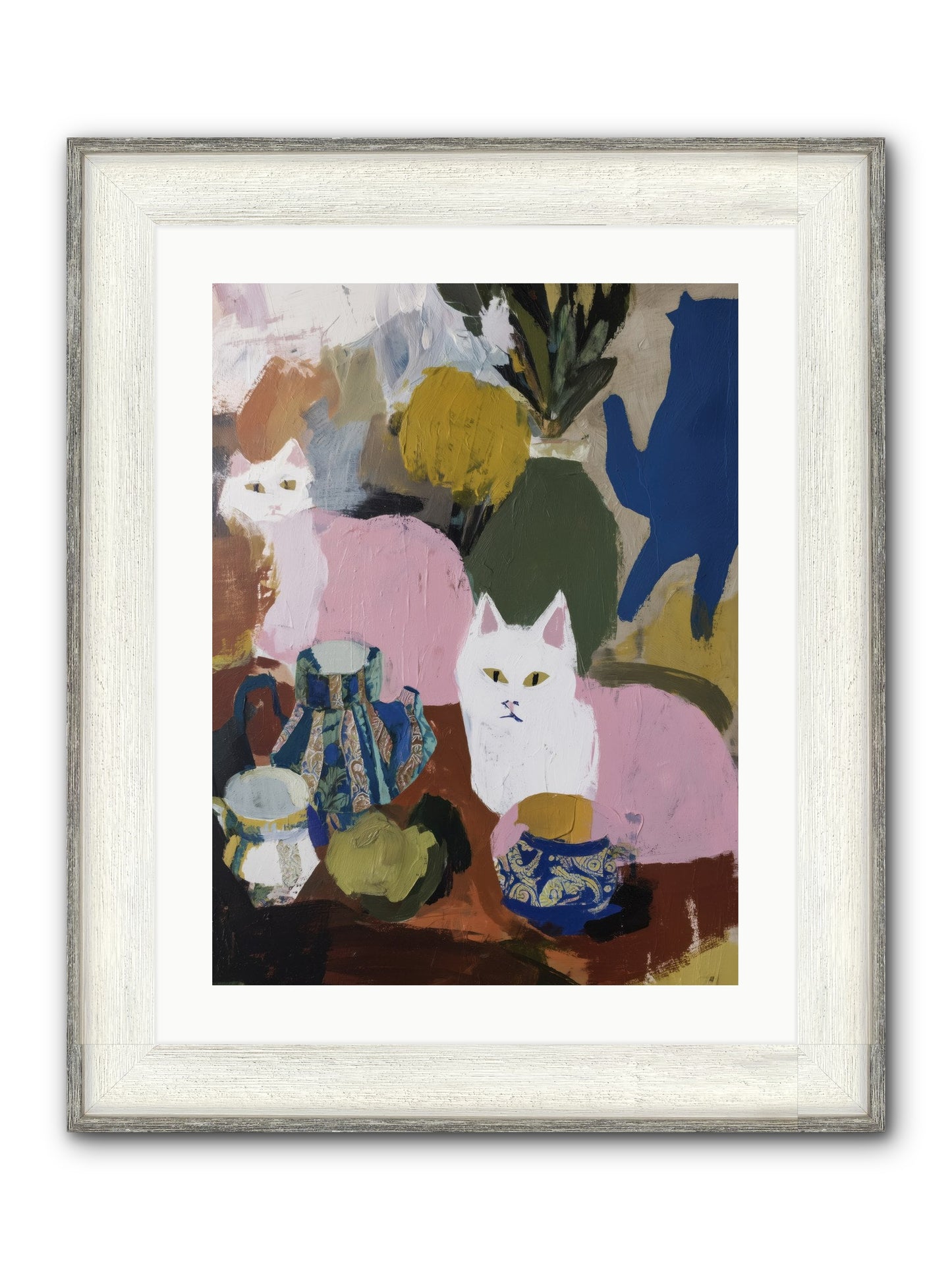 Blurred Lines Framed Print - Driftwood White 18x24