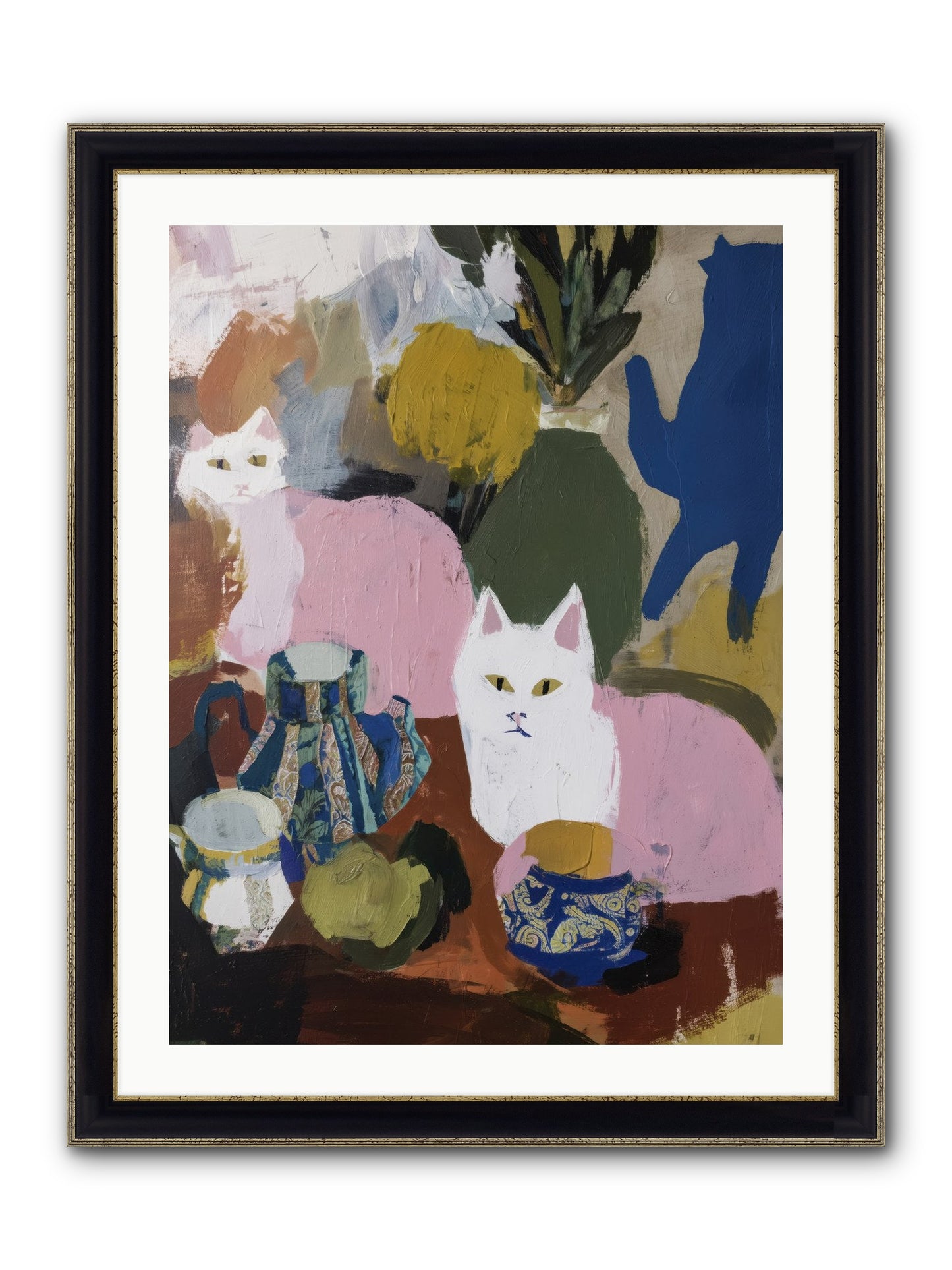 Blurred Lines Framed Print - Black & Gold 24x32