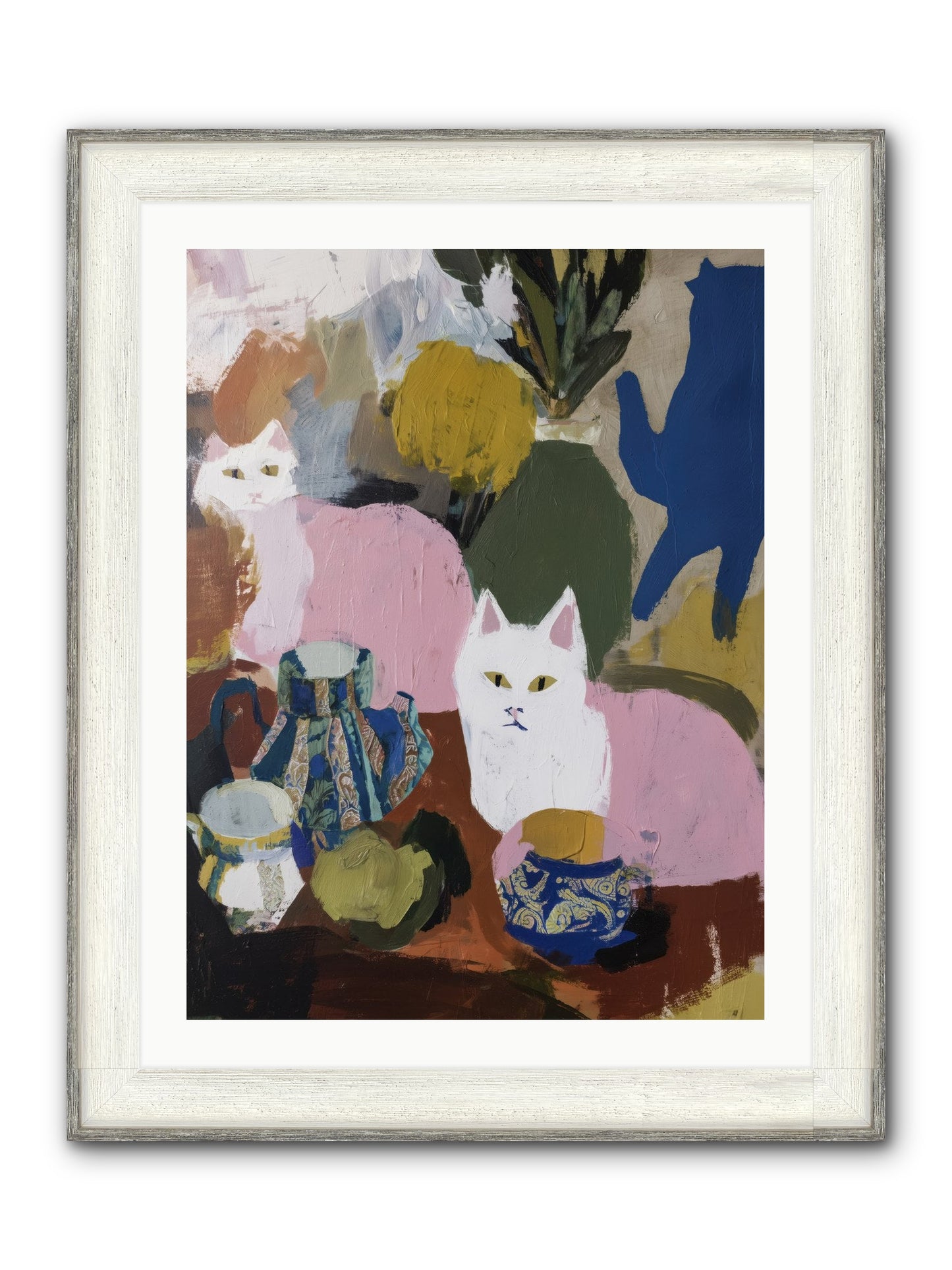 Blurred Lines Framed Print - Driftwood White 24x32