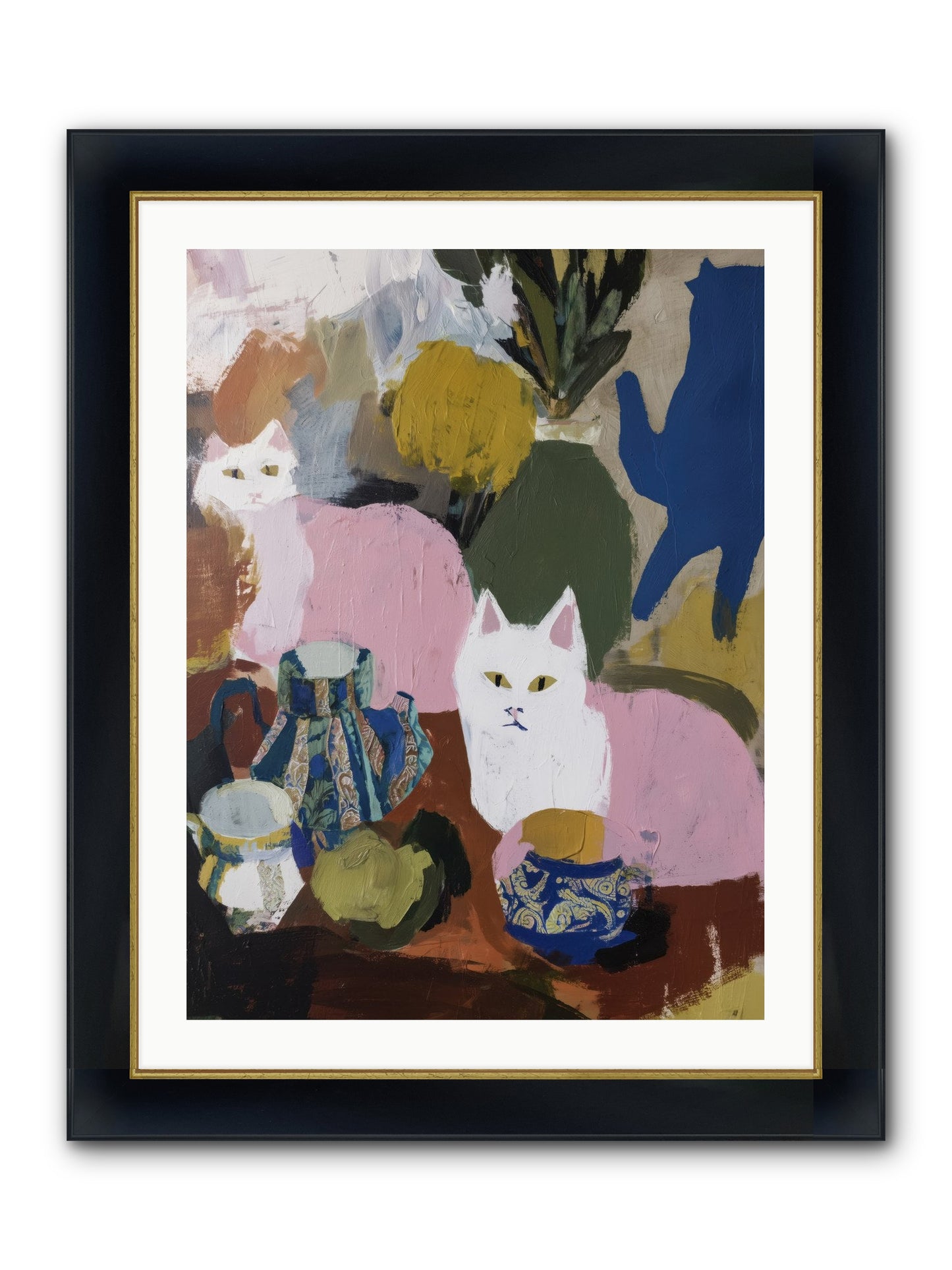 Blurred Lines Framed Print - Wide Black w/Gold 24x32