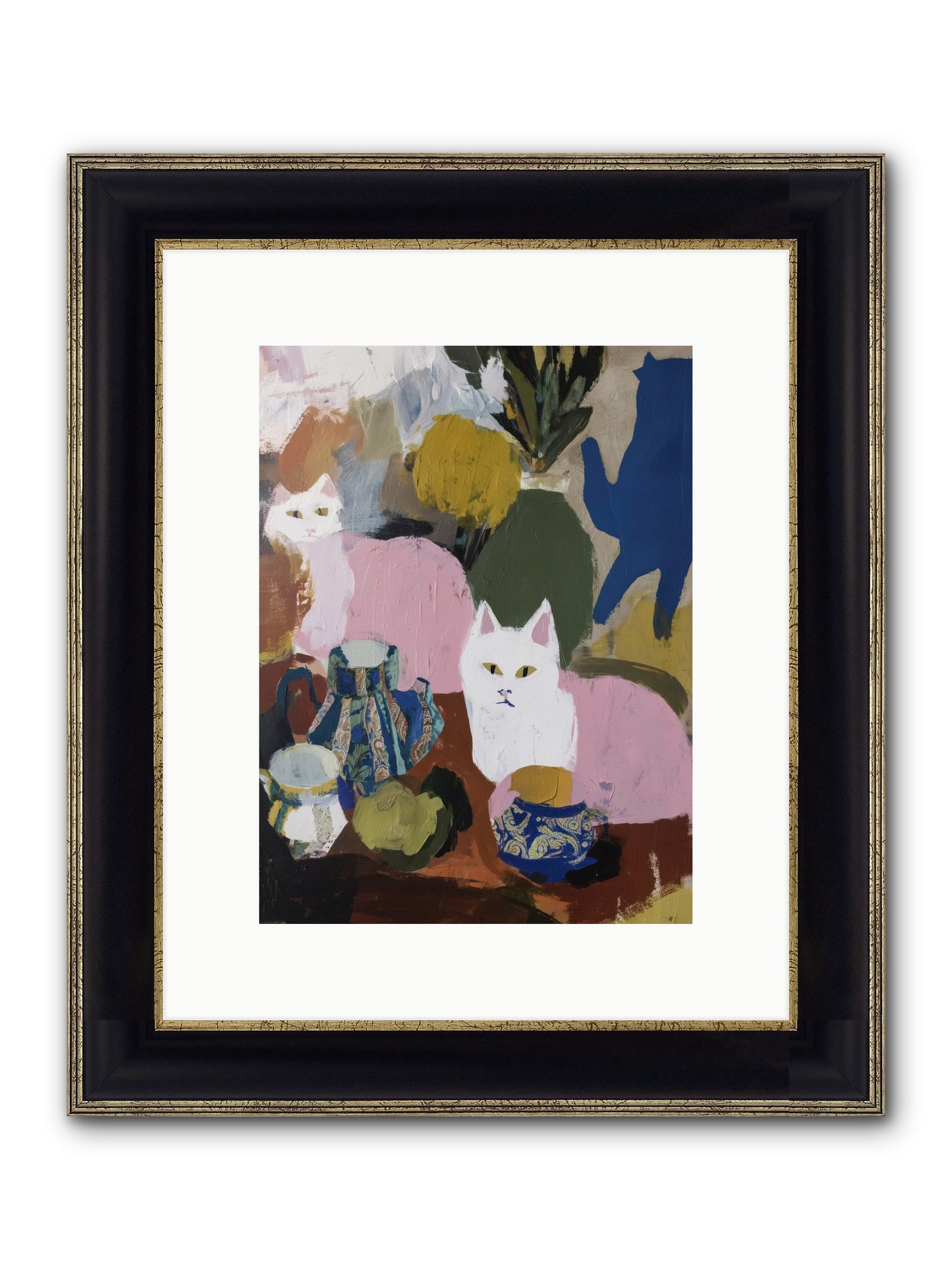 Blurred Lines Framed Print - Black & Gold 9x12