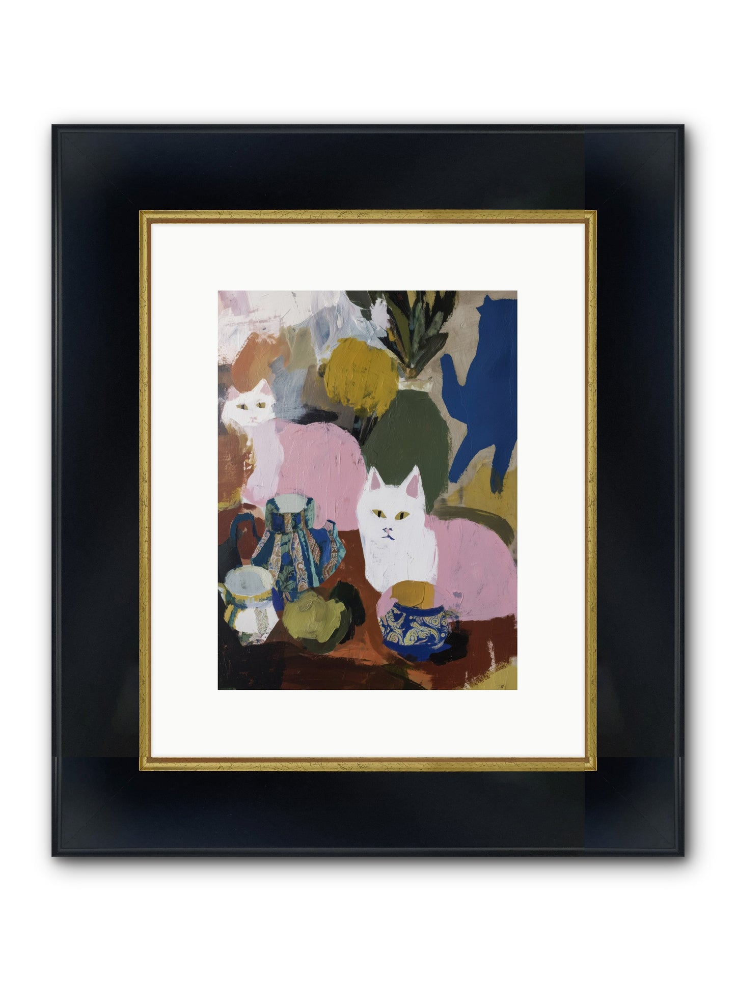 Blurred Lines Framed Print - Wide Black w/Gold 9x12