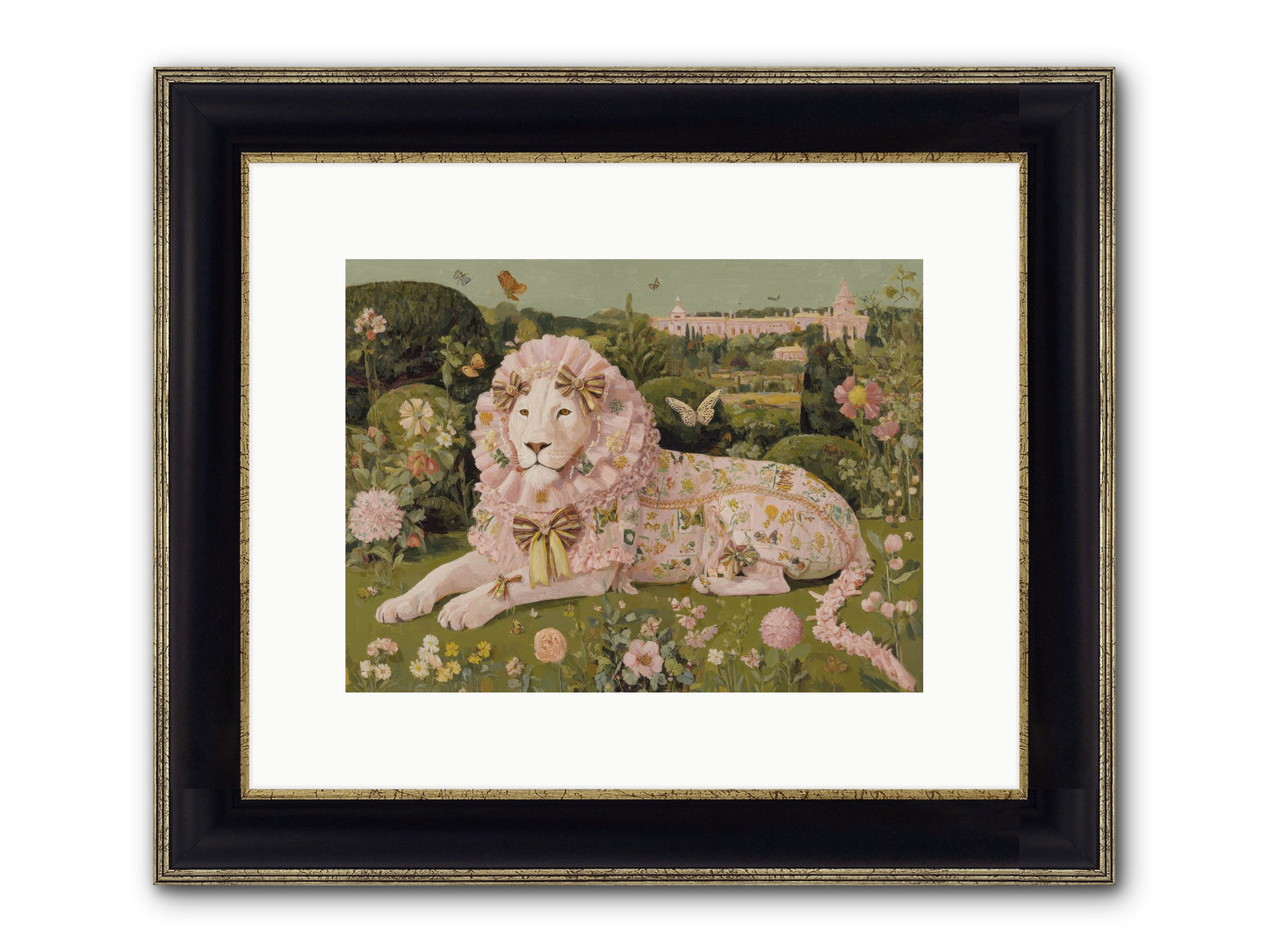 Blush Fold No.1 Framed Print - Black & Gold 12x9