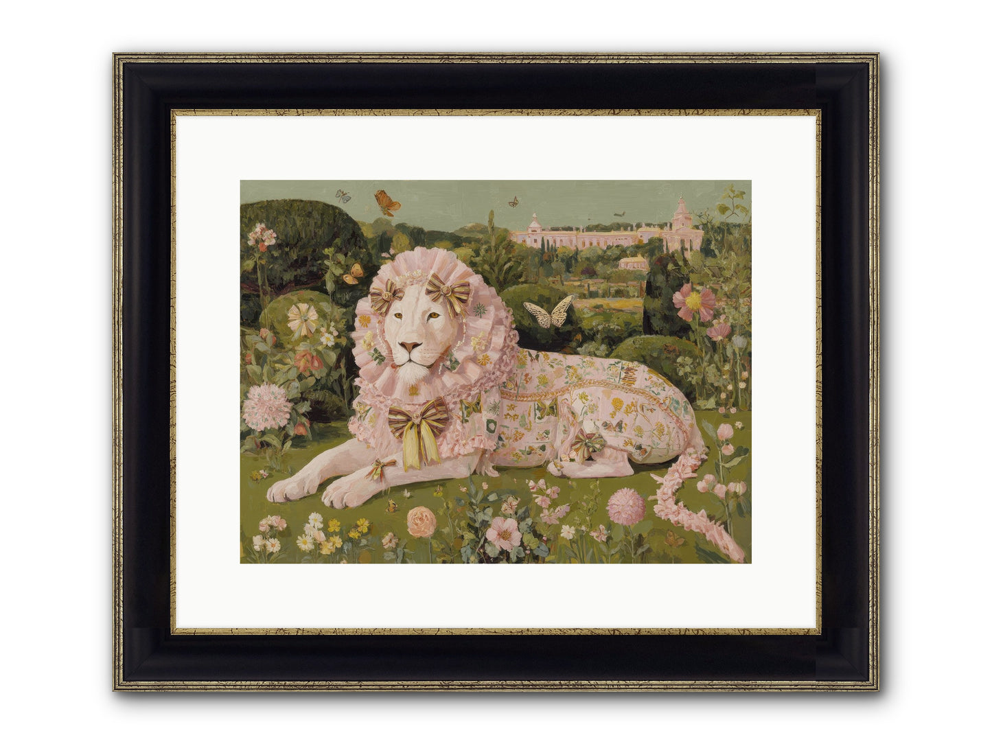 Blush Fold No.1 Framed Print - Black & Gold 16x12