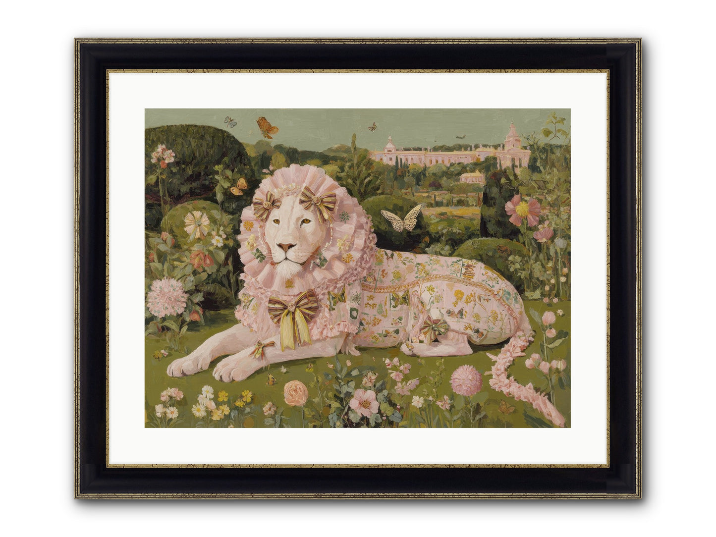Blush Fold No.1 Framed Print - Black & Gold 24x18