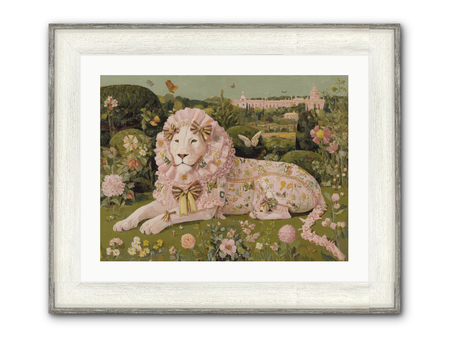 Blush Fold No.1 Framed Print - Driftwood White 24x18