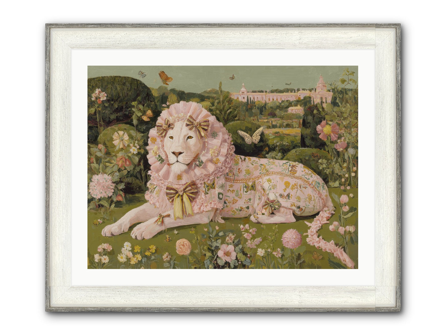 Blush Fold No.1 Framed Print - Driftwood White 32x24