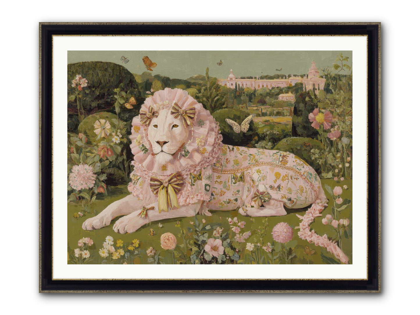 Blush Fold No.1 Framed Print - Black & Gold 40x30