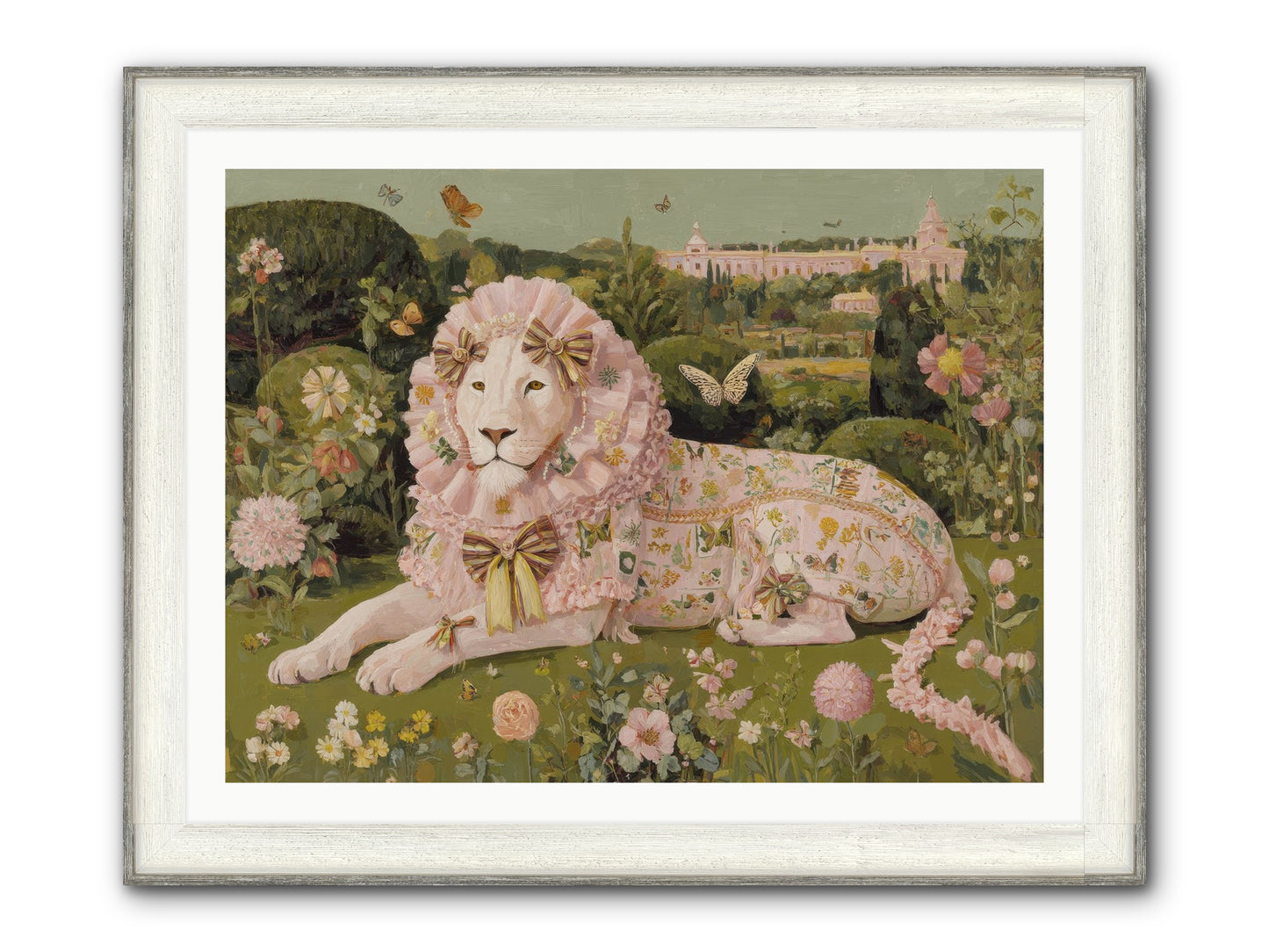 Blush Fold No.1 Framed Print - Driftwood White 40x30