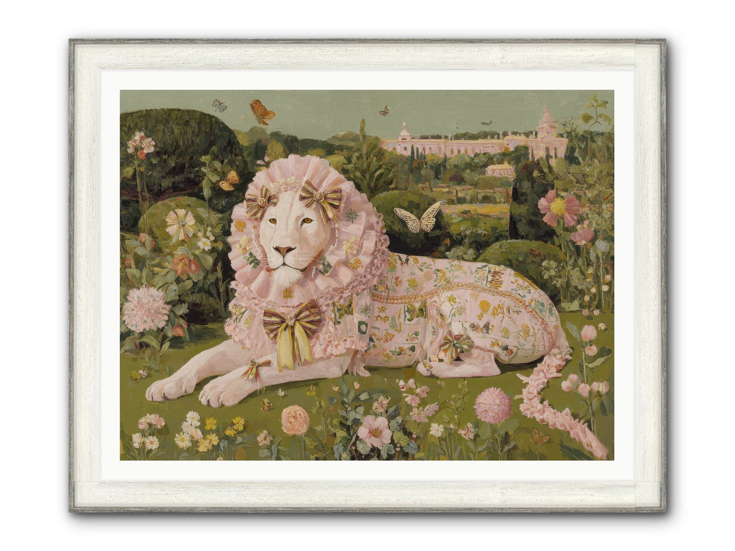 Blush Fold No.1 Framed Print - Driftwood White 48x36