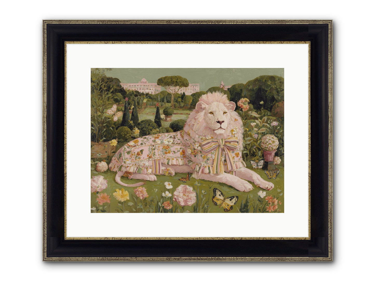 Blush Fold No.2 Framed Print - Black & Gold 16x12