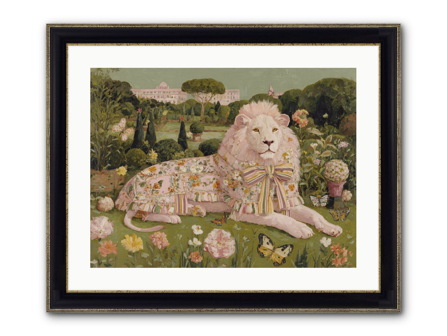 Blush Fold No.2 Framed Print - Black & Gold 24x18