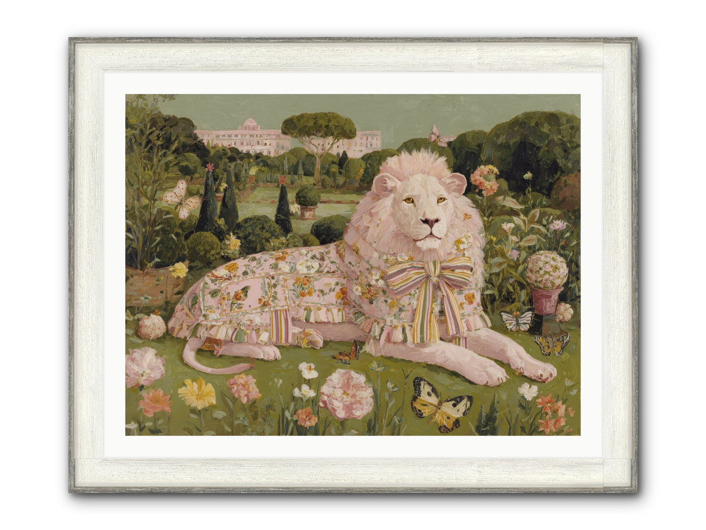 Blush Fold No.2 Framed Print - Driftwood White 40x30