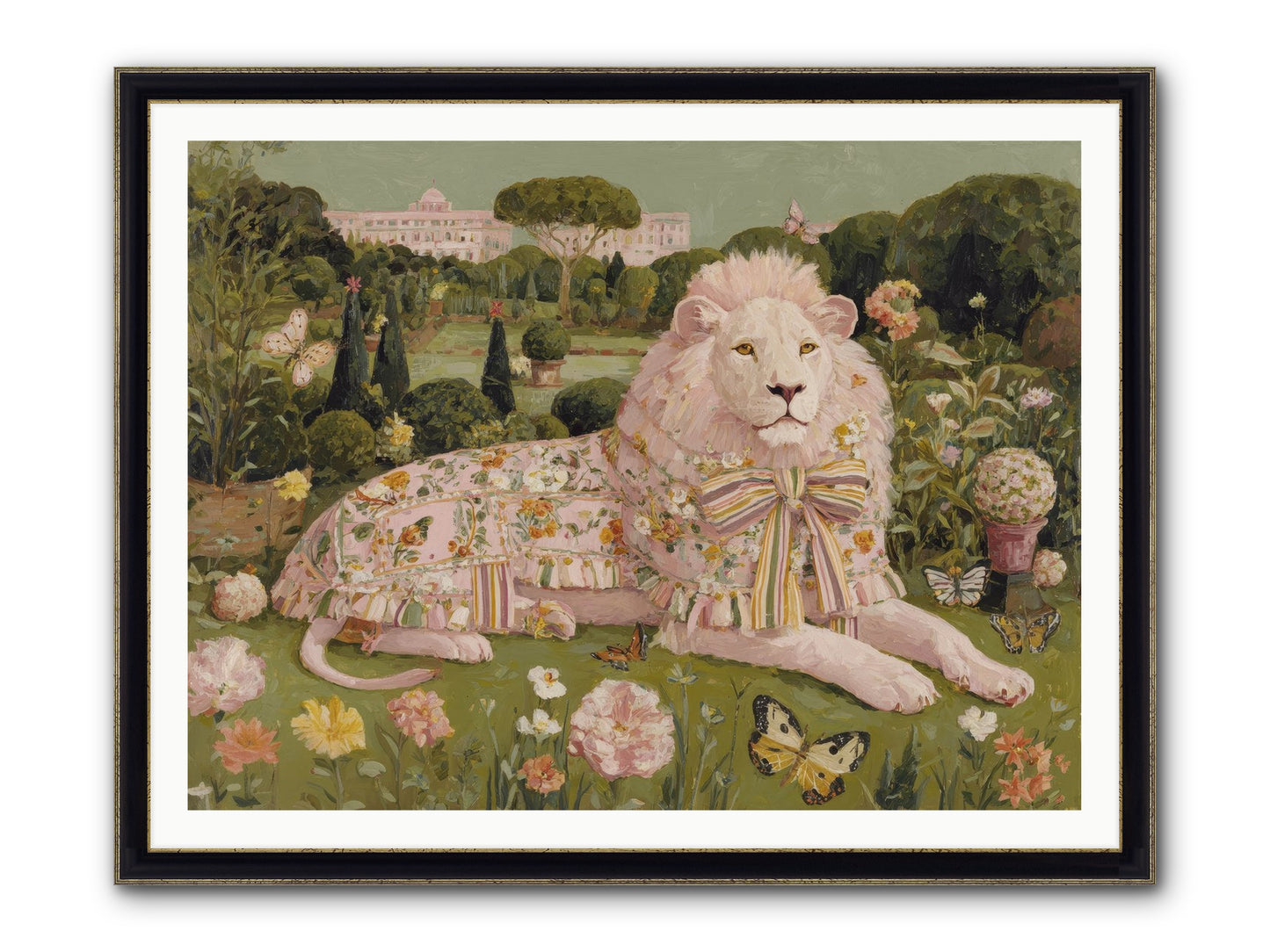 Blush Fold No.2 Framed Print - Black & Gold 48x36