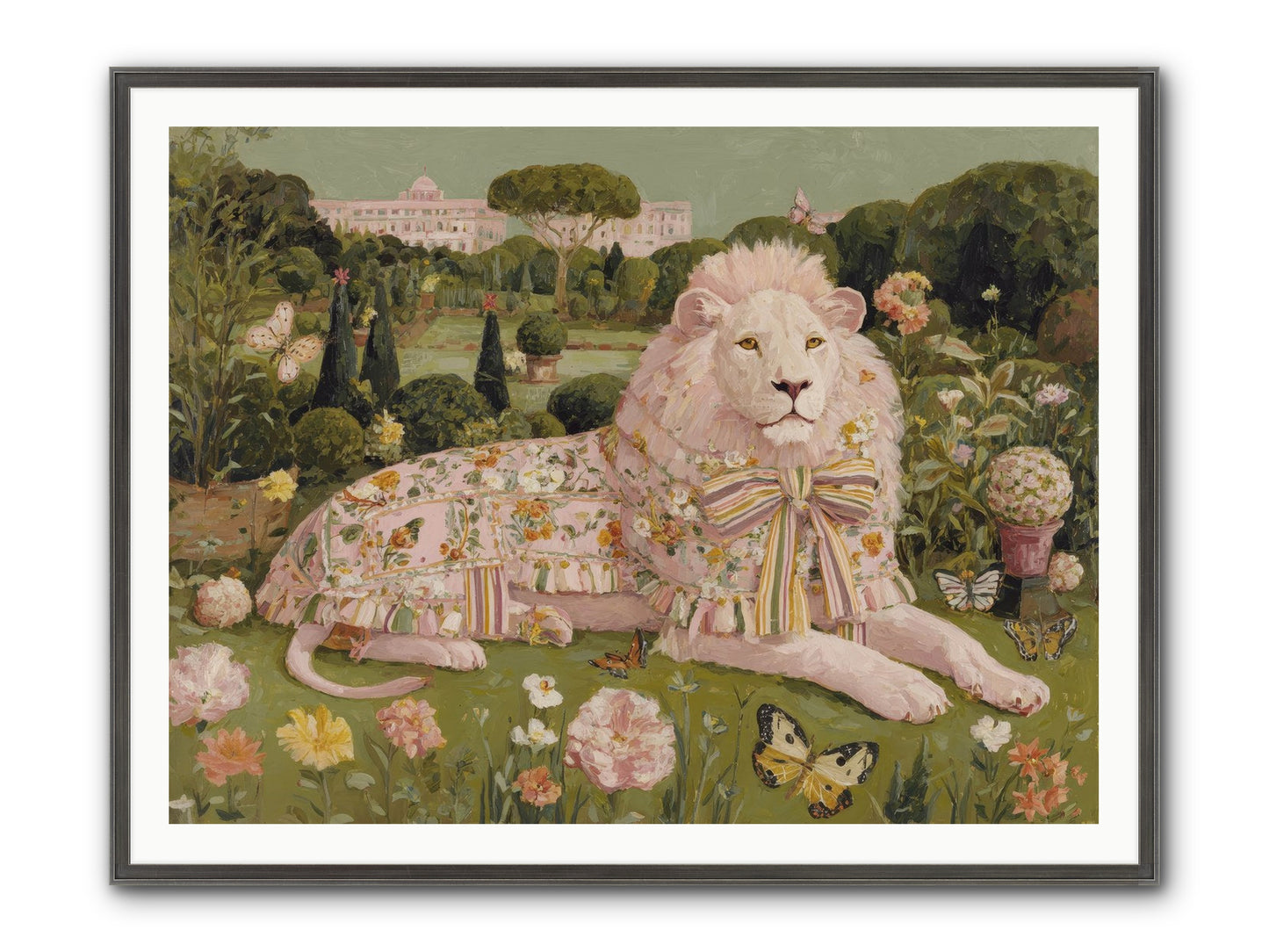 Blush Fold No.2 Framed Print - Slimwoods Black/Silver 48x36