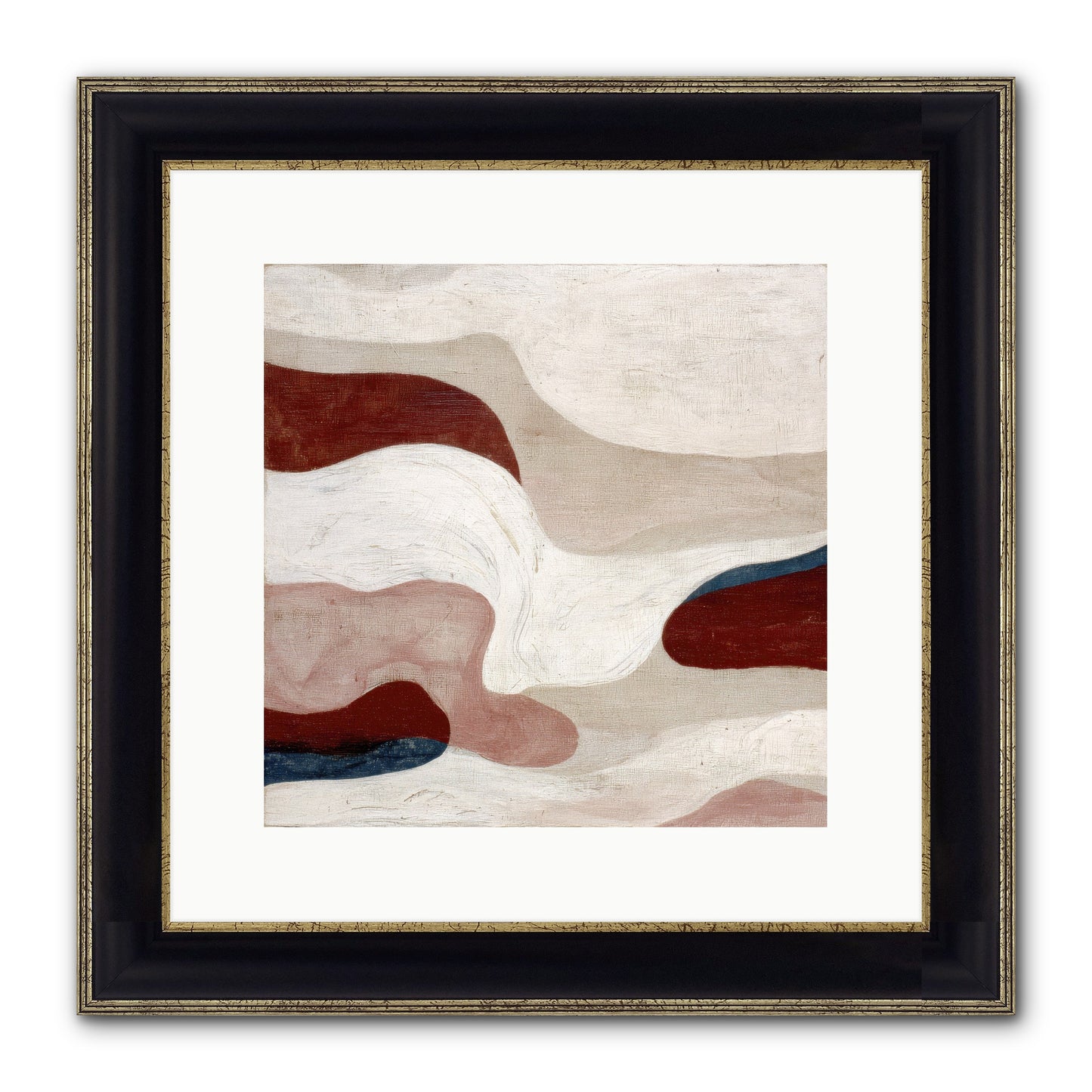 Blush Haven Framed Print - Black & Gold 12x12