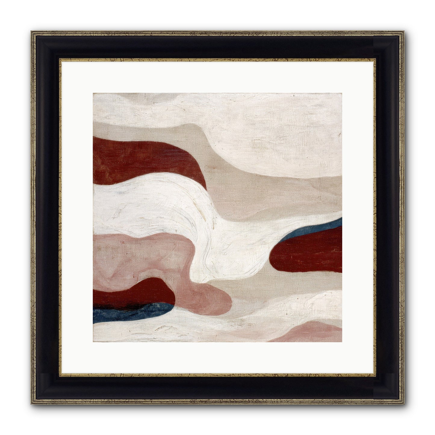 Blush Haven Framed Print - Black & Gold 16x16