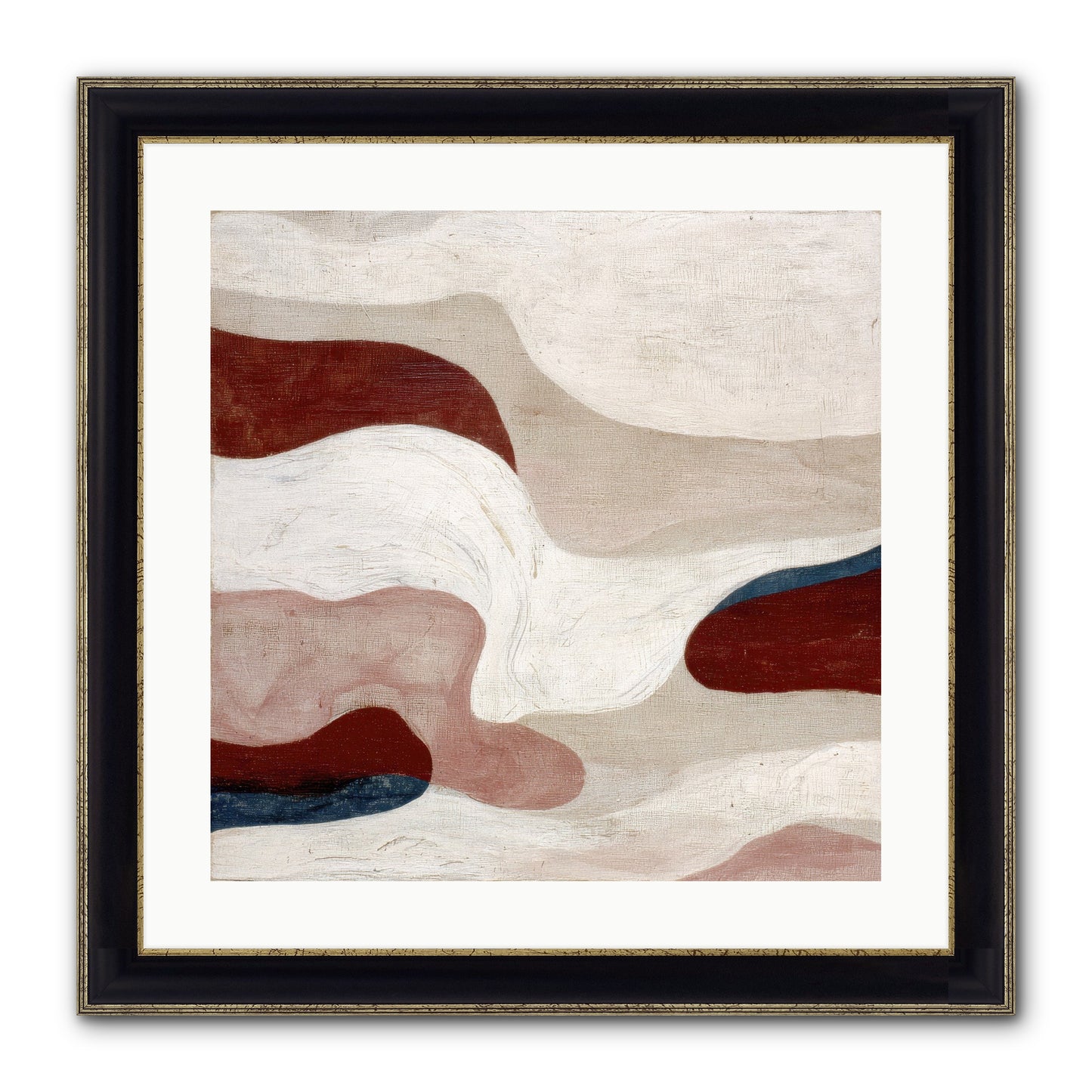 Blush Haven Framed Print - Black & Gold 20x20