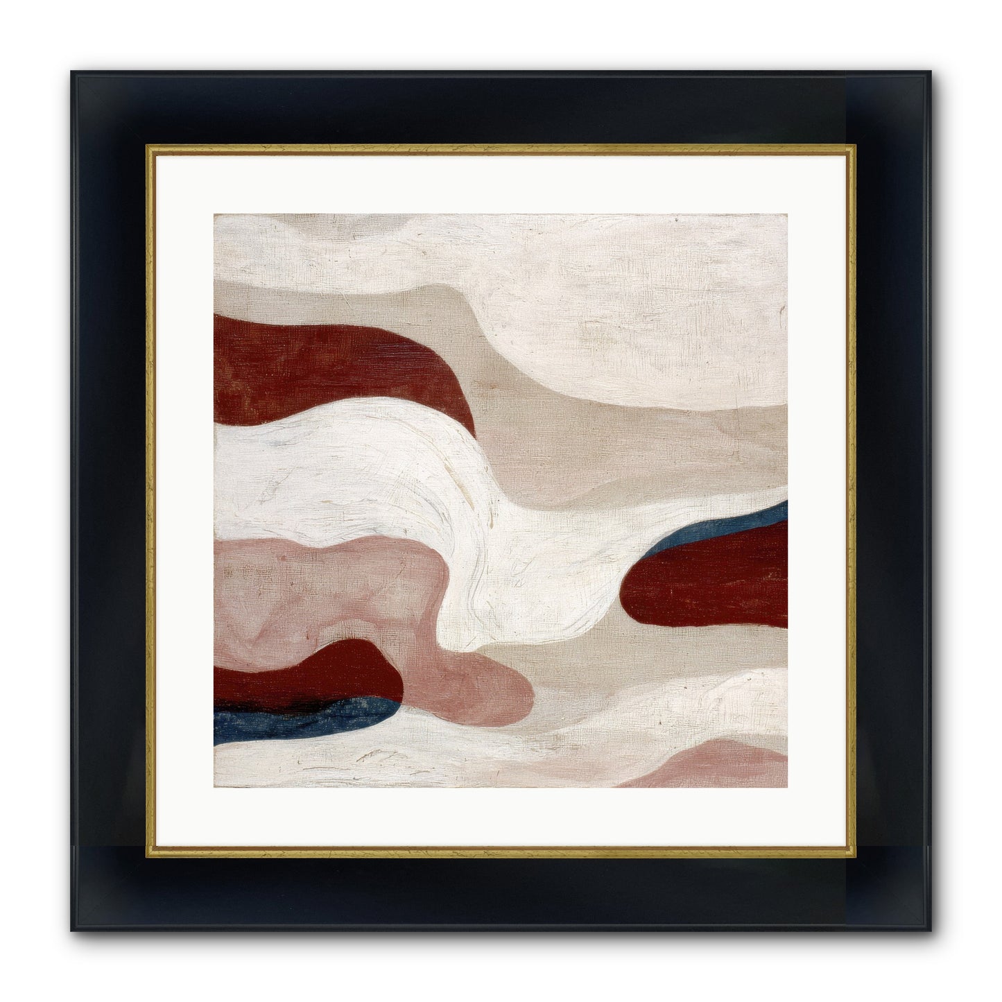Blush Haven Framed Print - Wide Black w/Gold 20x20