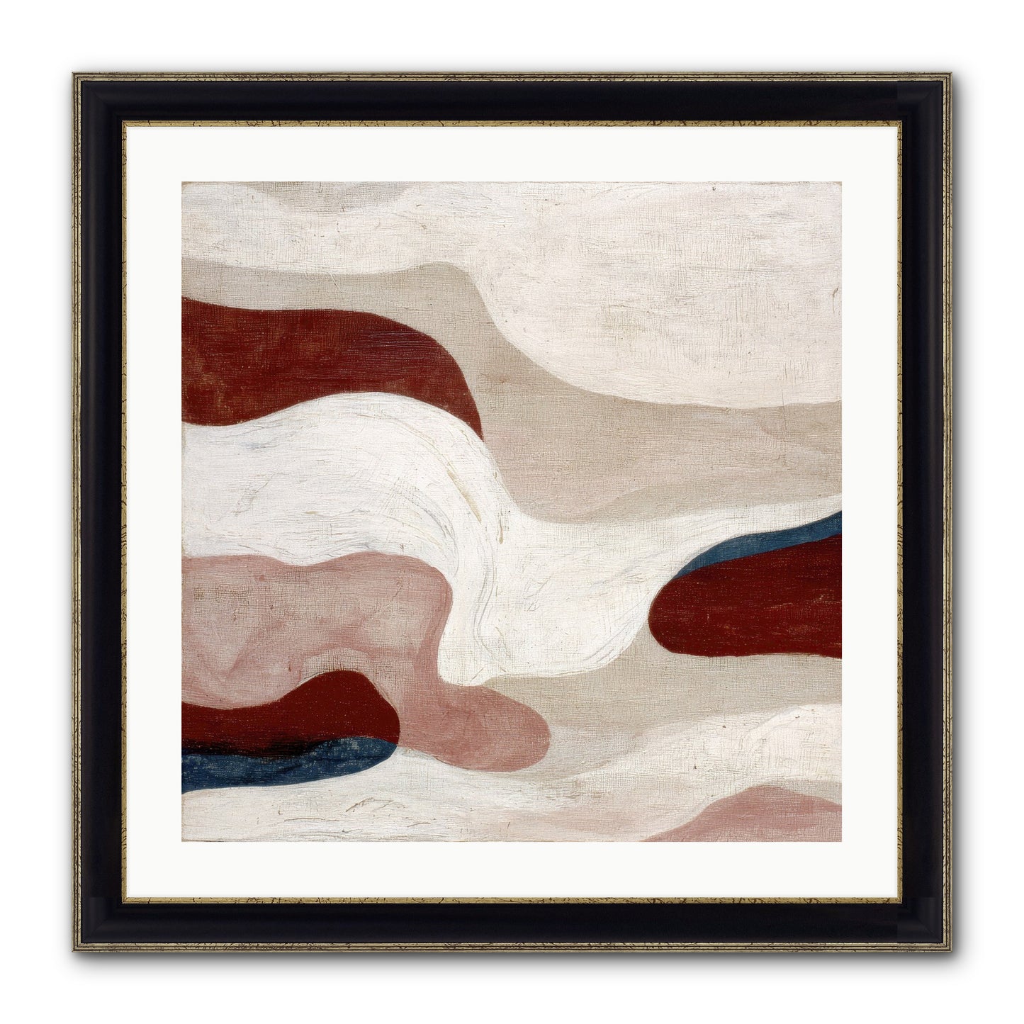 Blush Haven Framed Print - Black & Gold 24x24