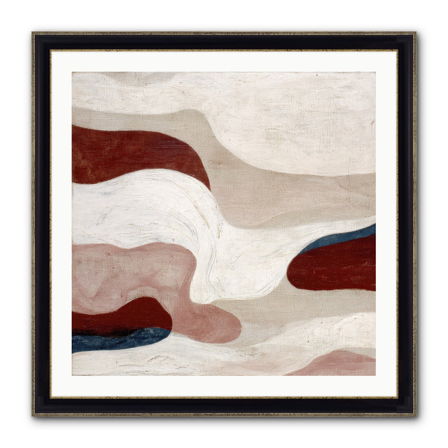 Blush Haven Framed Print - Black & Gold 30x30