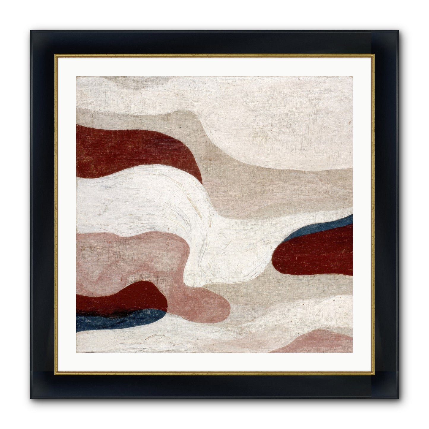 Blush Haven Framed Print - Wide Black w/Gold 30x30