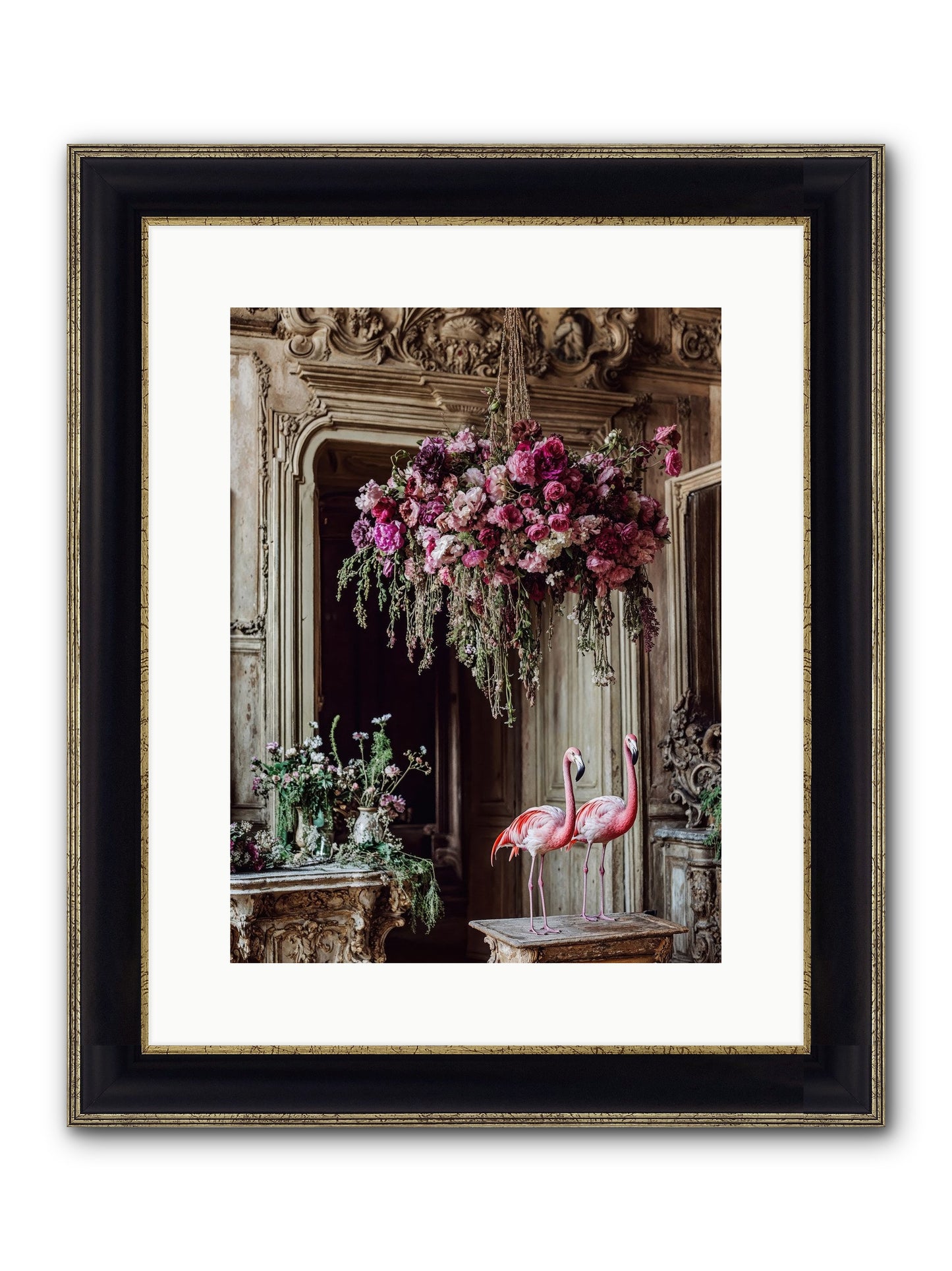 Blush Hour Sentinels Framed Print - Black & Gold 12x16