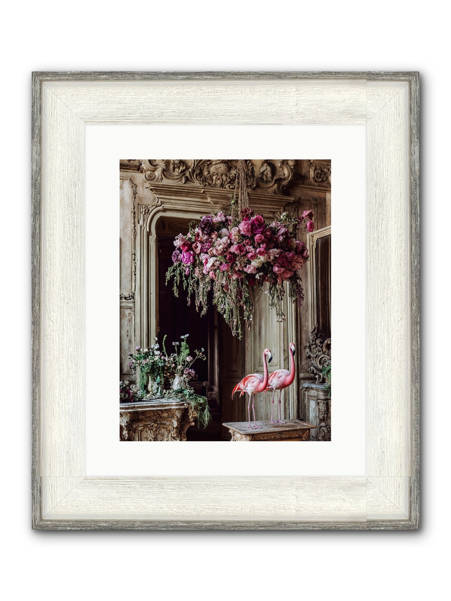 Blush Hour Sentinels Framed Print - Driftwood White 12x16