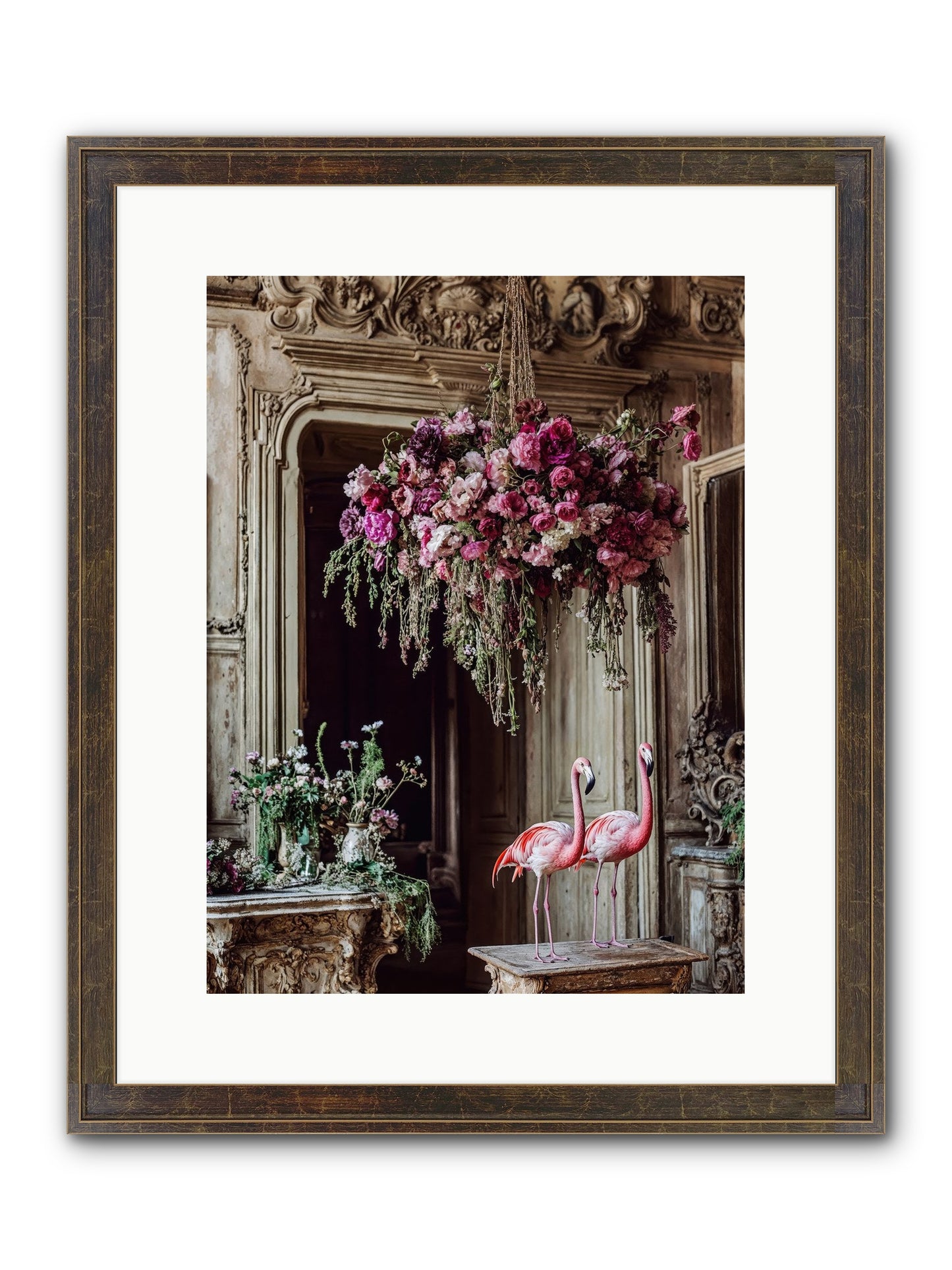 Blush Hour Sentinels Framed Print - Slimwoods Black/Gold 12x16