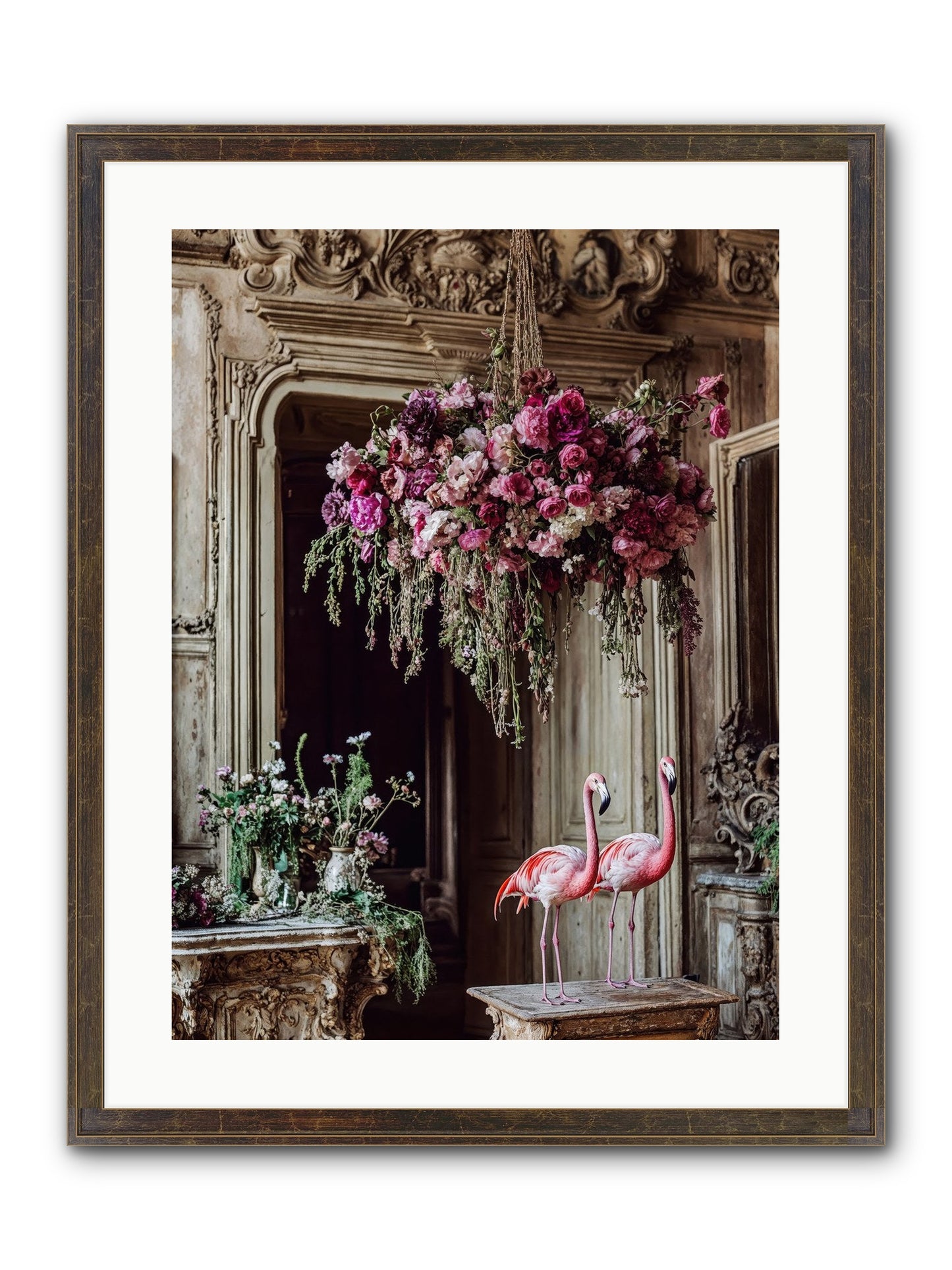 Blush Hour Sentinels Framed Print - Slimwoods Black/Gold 18x24
